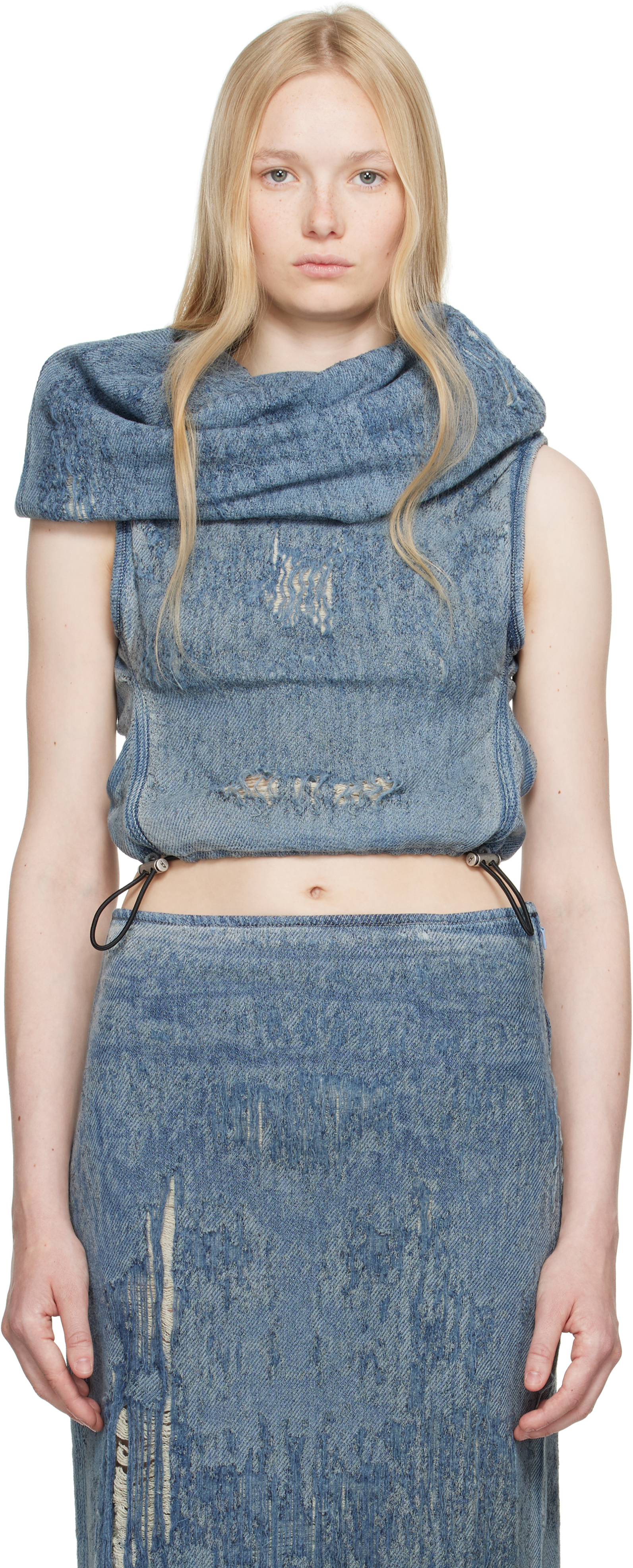 Diesel Blue De-vania-fsg Denim Top In 01