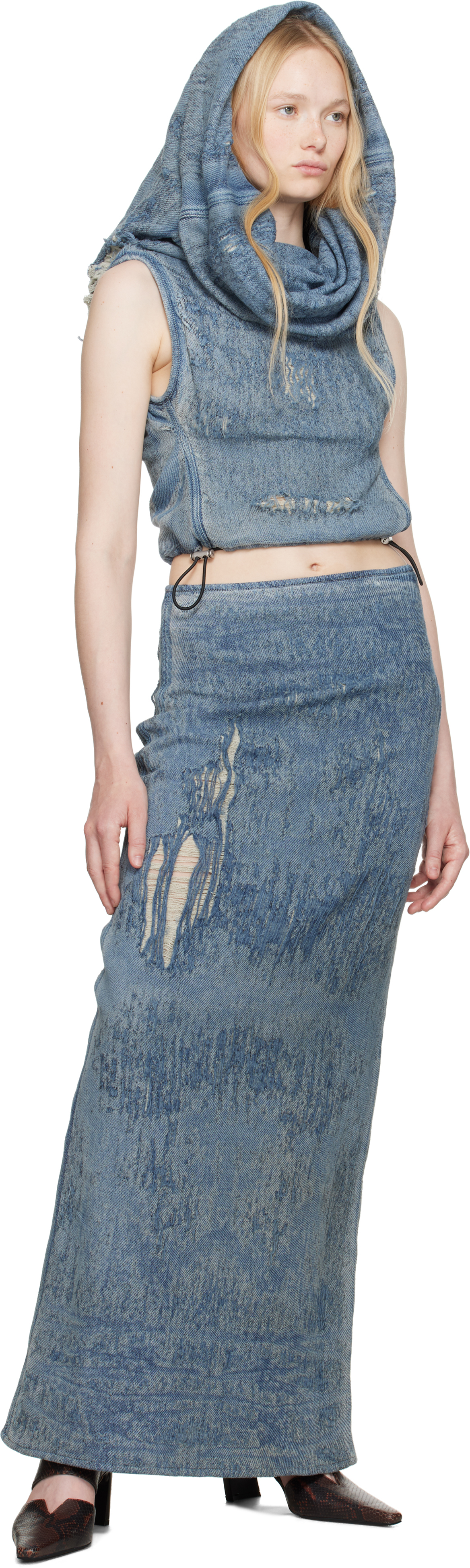 Diesel Blue De-vania-fsg Denim Top In 01