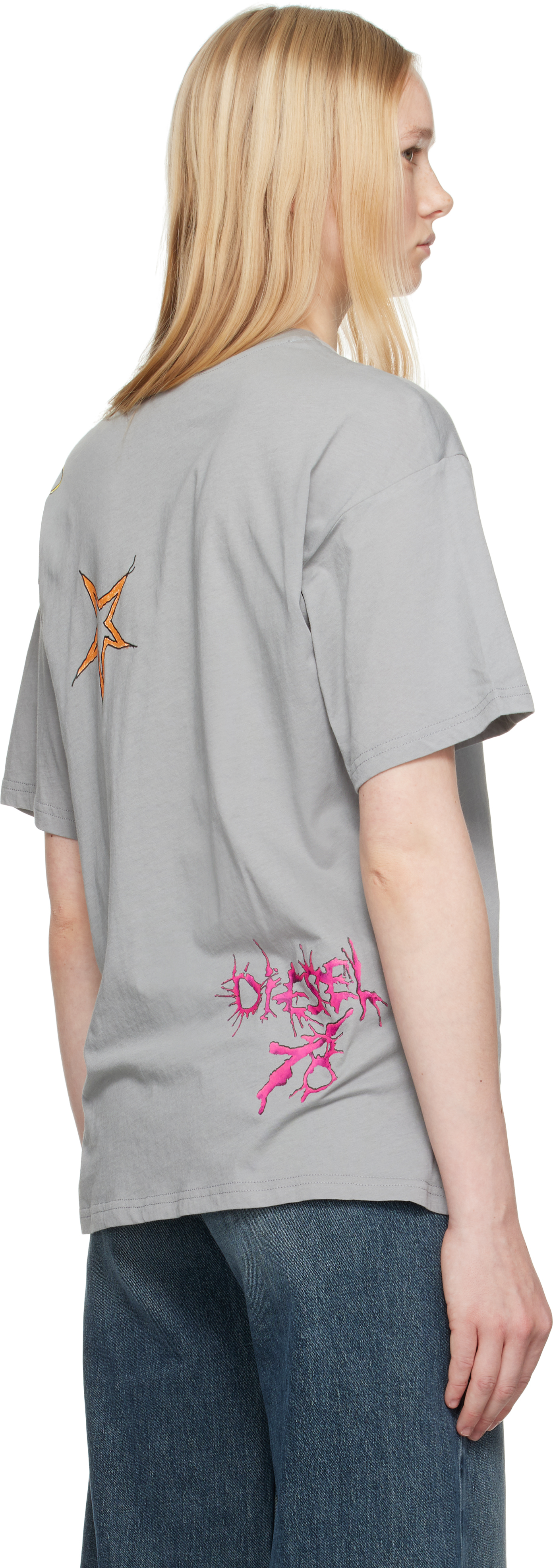Diesel Gray T-buxt-q1 T-shirt In 9du