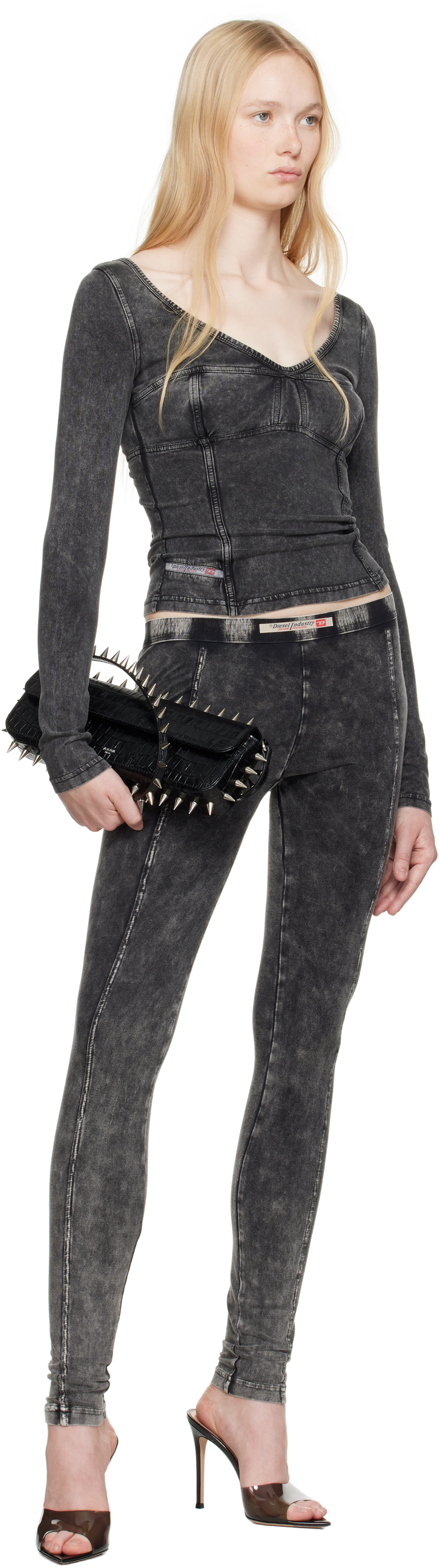 Diesel Black T-elin Top In 02a