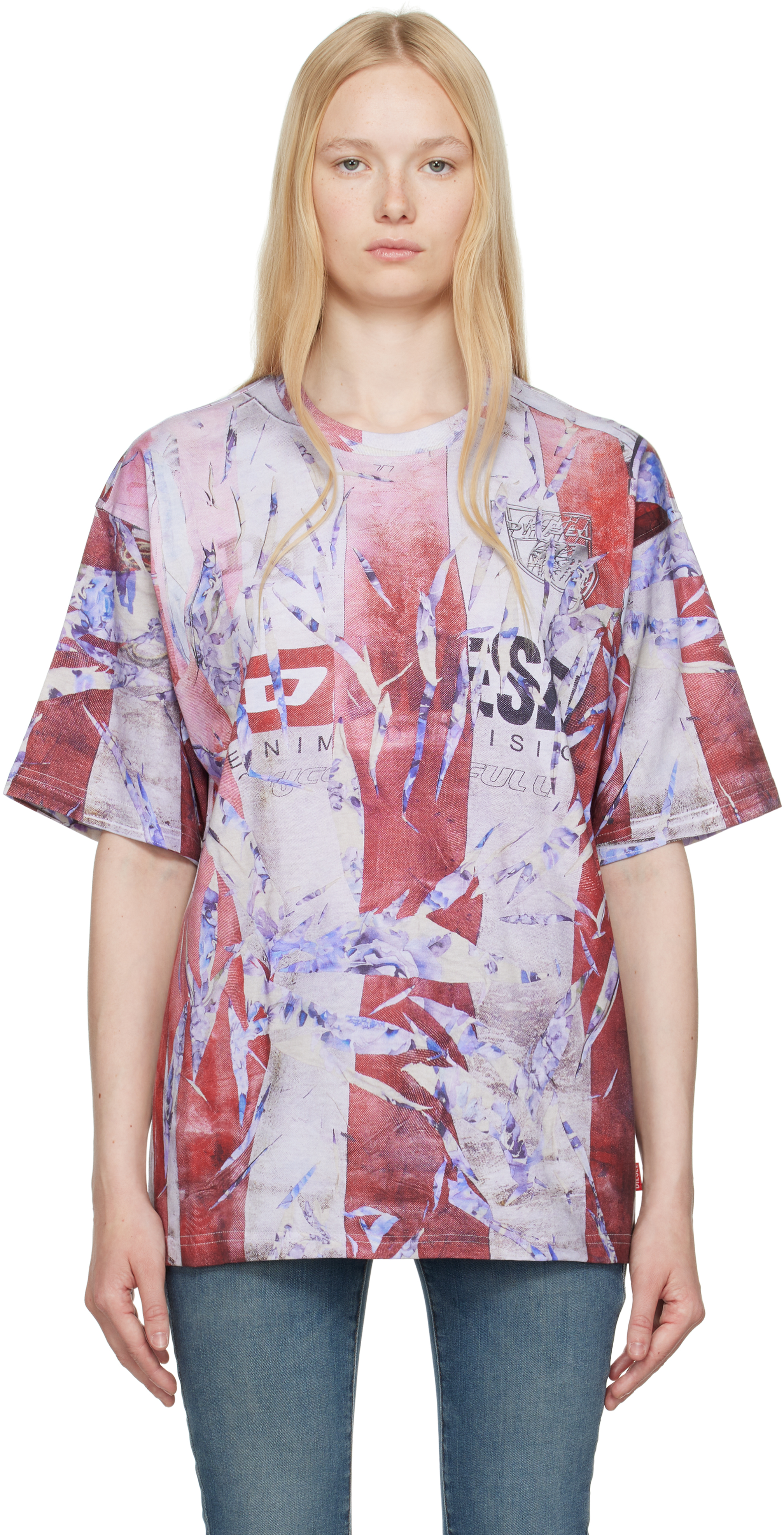 Diesel Blue & Red T-boxt-r13 T-shirt In 42aa
