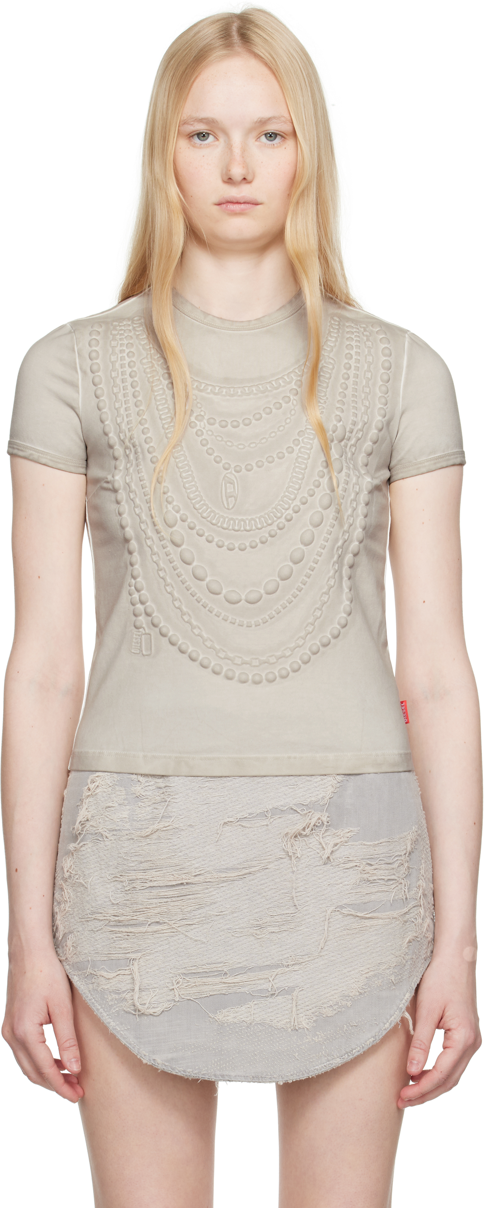 Shop Diesel Gray T-nekka T-shirt In 7fj