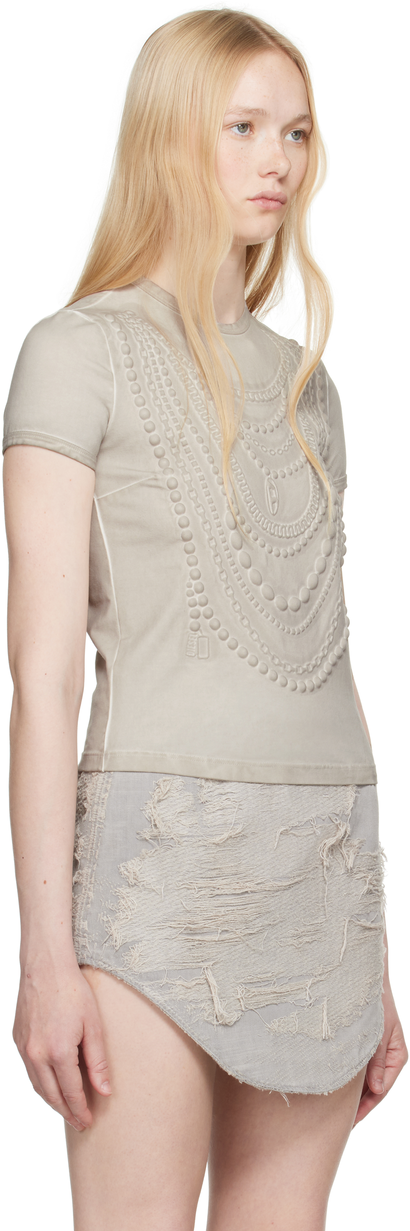 Shop Diesel Gray T-nekka T-shirt In 7fj