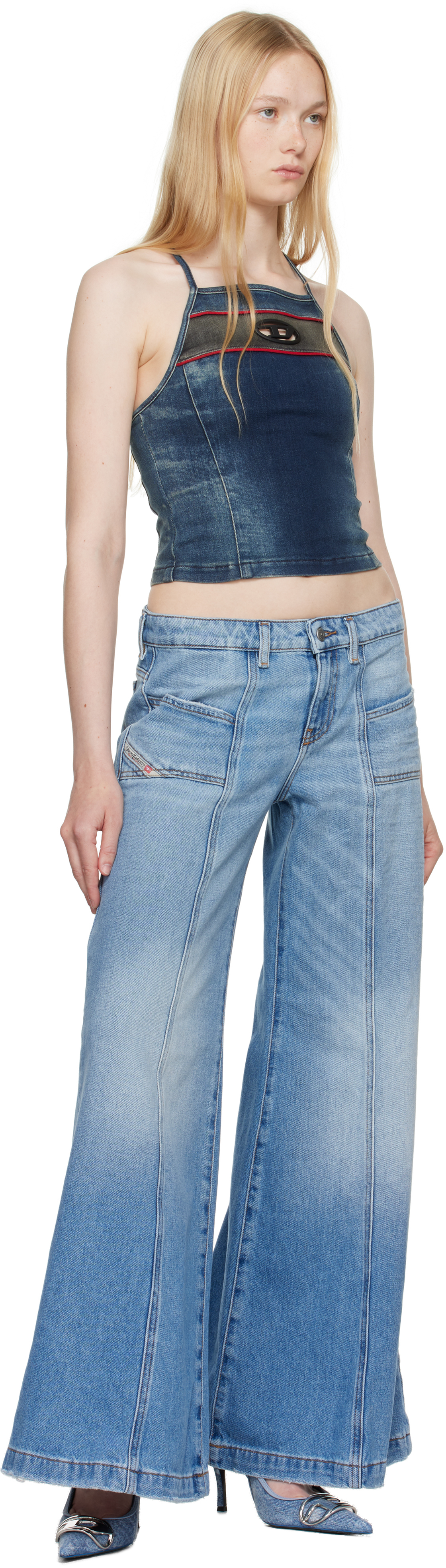 Diesel Two-color Denim Sling In 01
