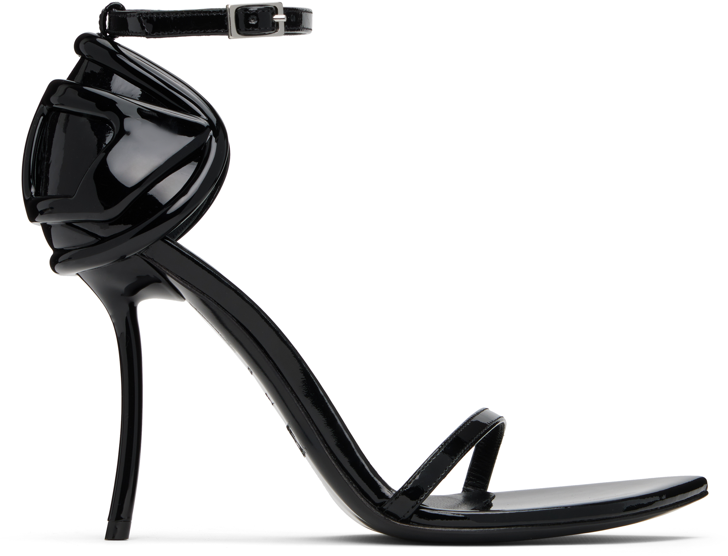 Diesel Glossy Pointed Toe Heel Sandals In T8013