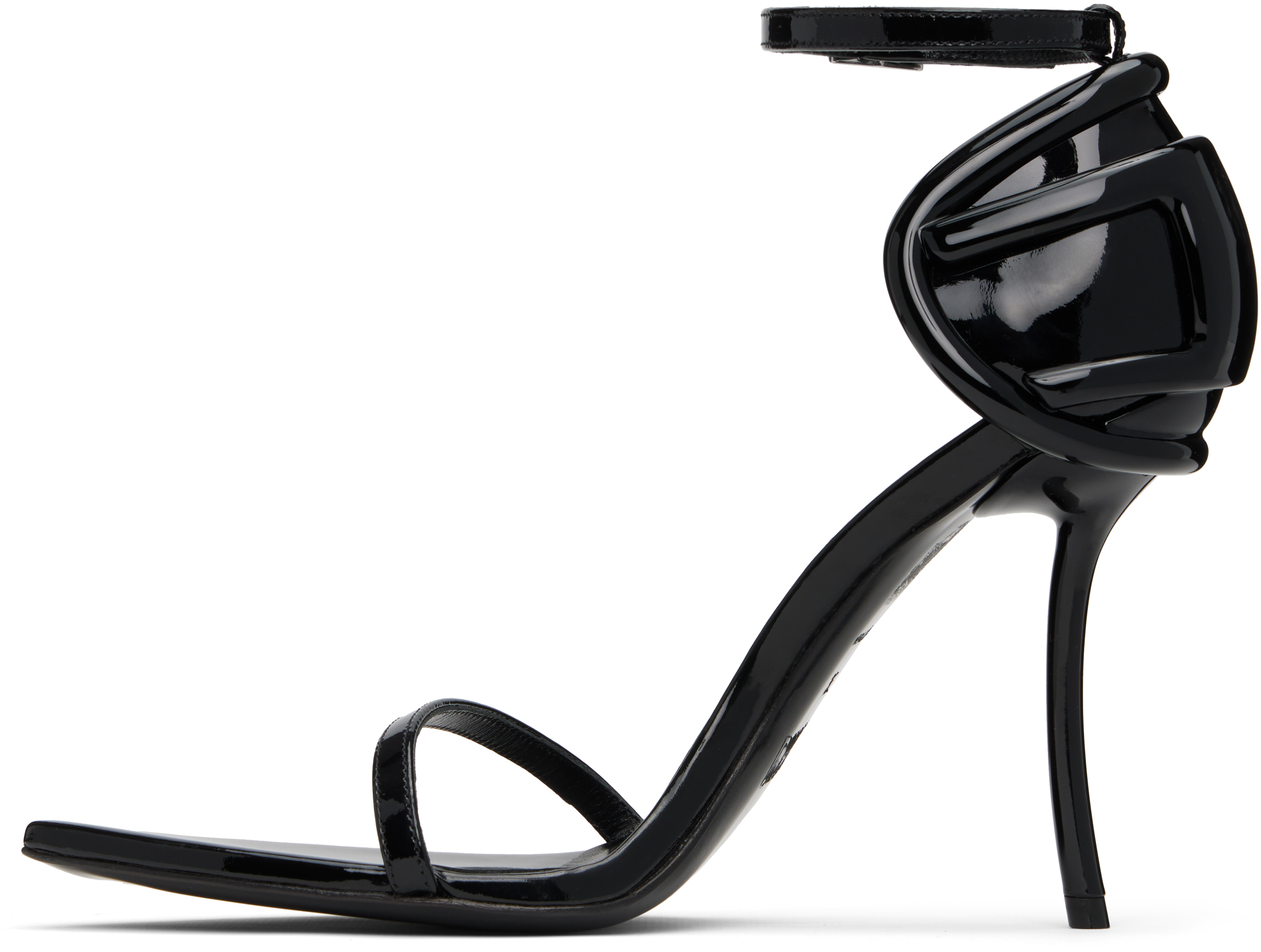 Diesel Glossy Pointed Toe Heel Sandals In T8013