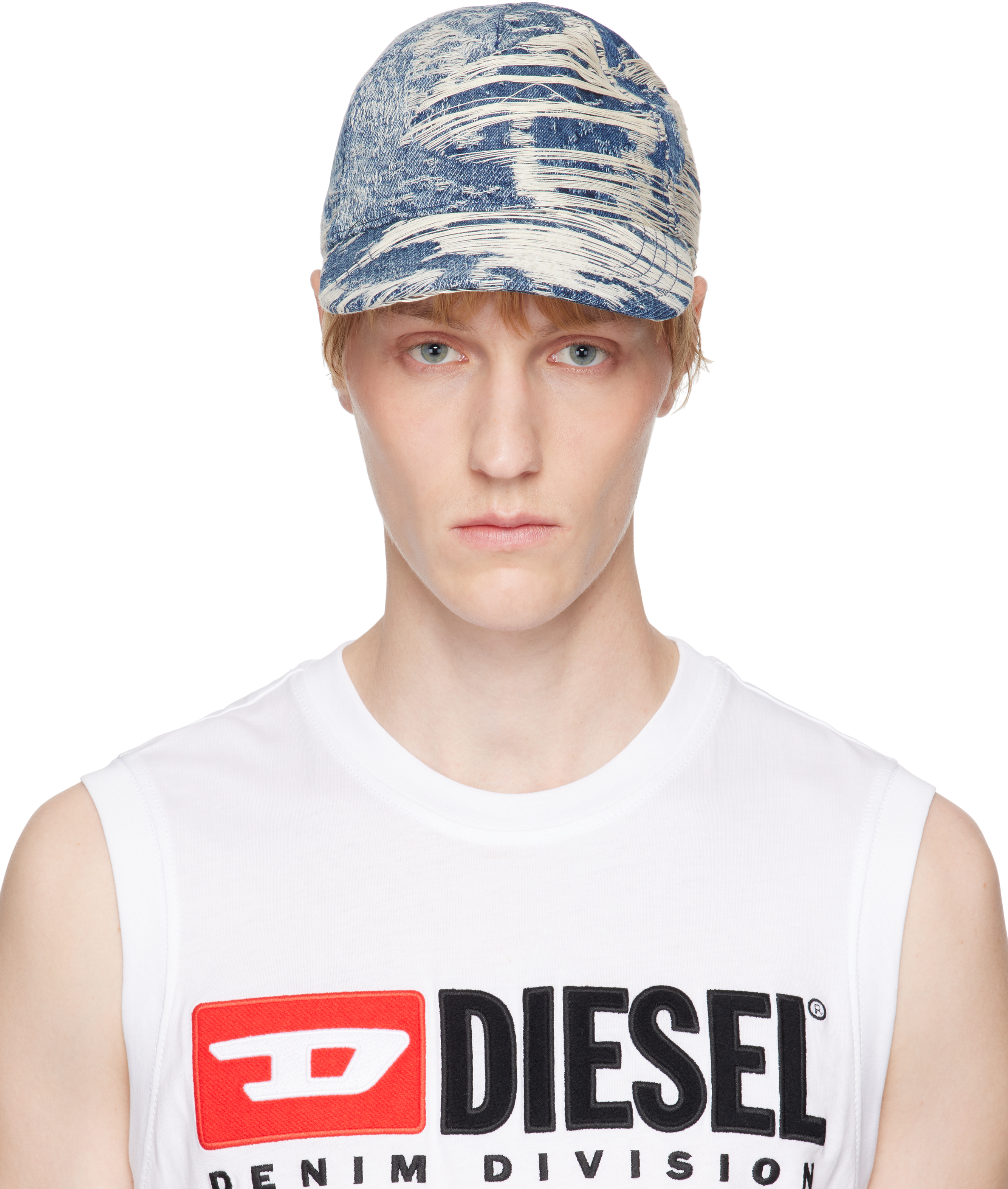 キャップ DIESEL 'C-Assidy' cap C-ASSIDY Baseball cap in distressed denim｜ブルー｜メンズ