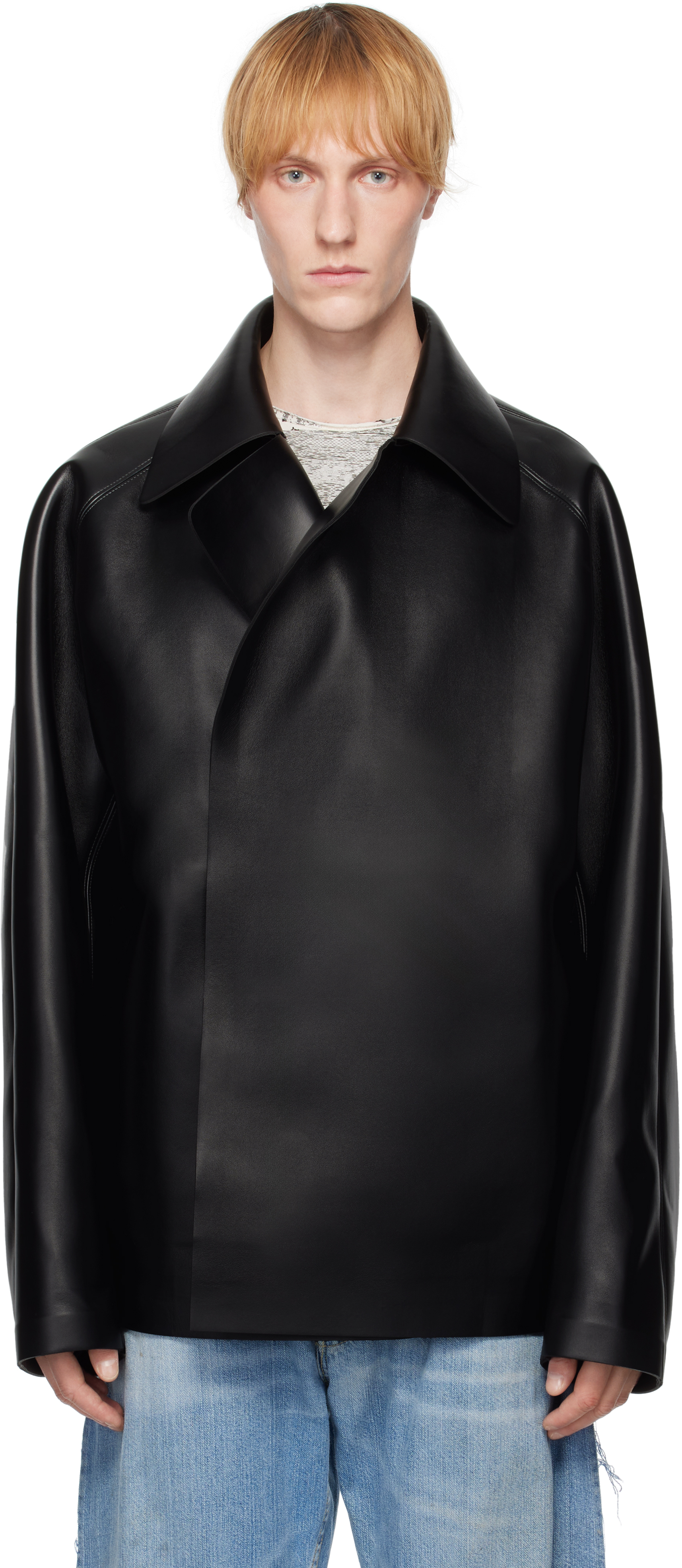 Black J-Markus Faux-Leather Jacket