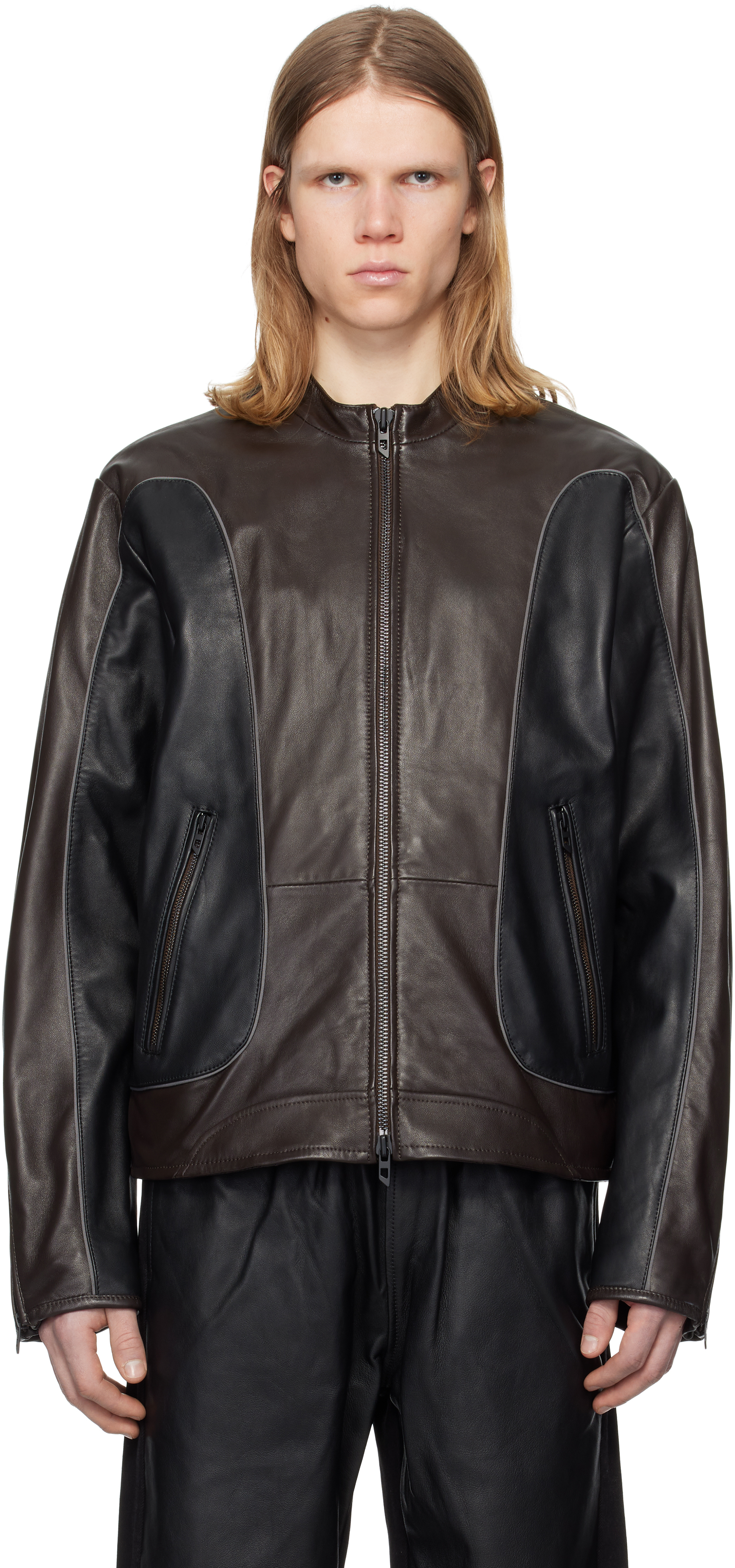 Black 
Brown L-Krixy Leather Jacket