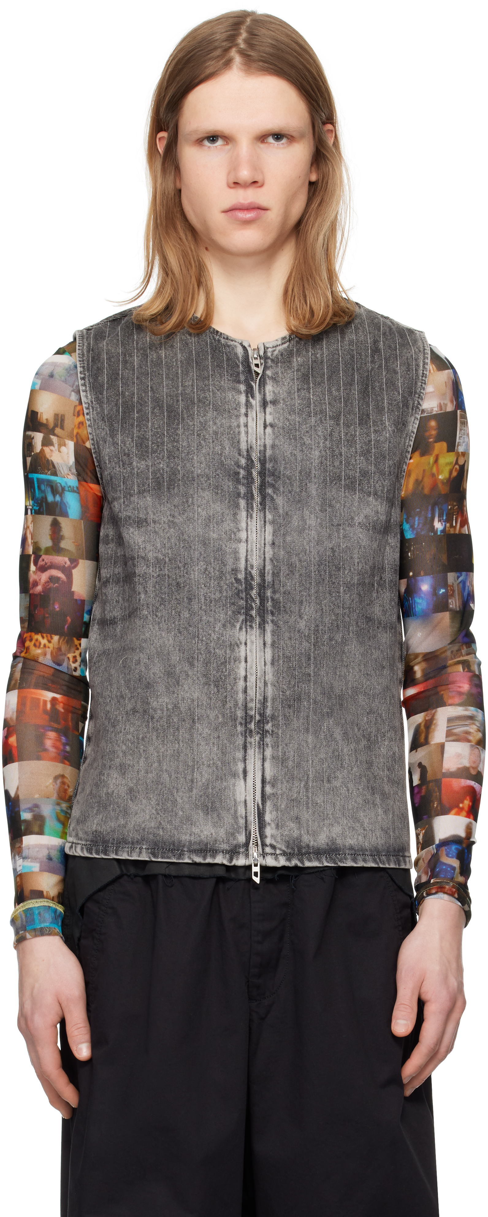 Gray D-Sund-S Denim Vest