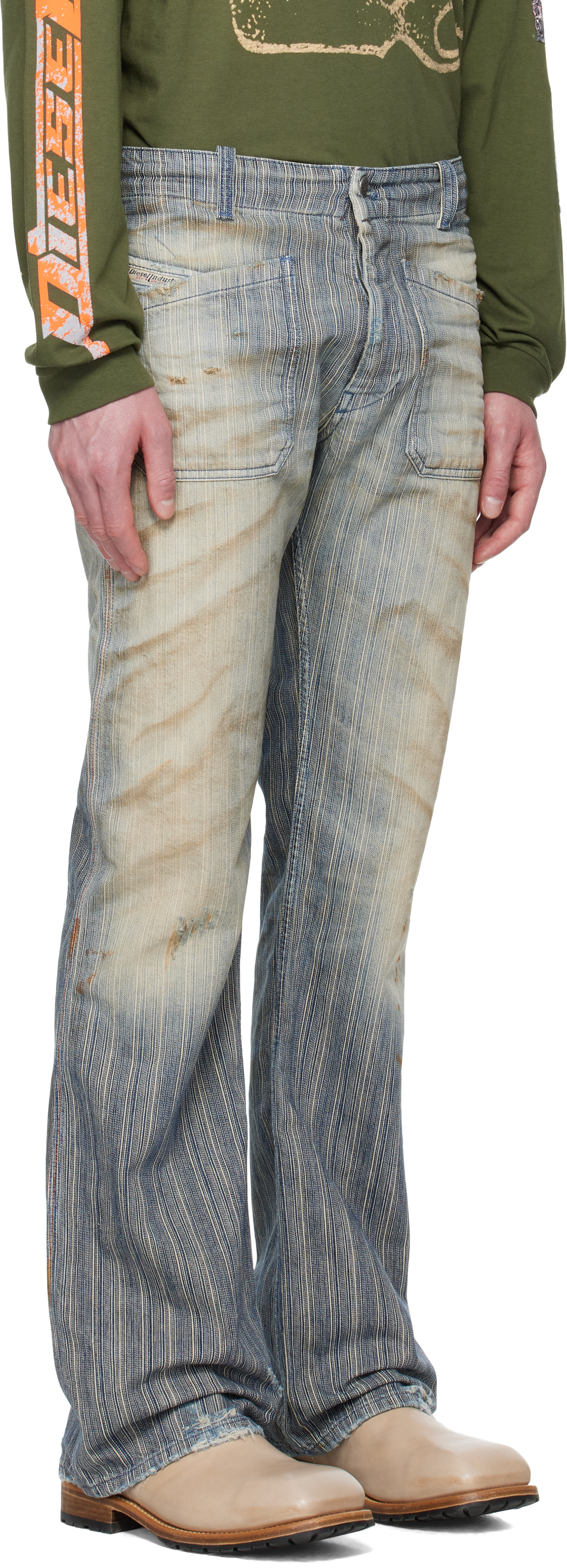 Diesel Blue Bootcut D-mooriz 09l55 Jeans In 1