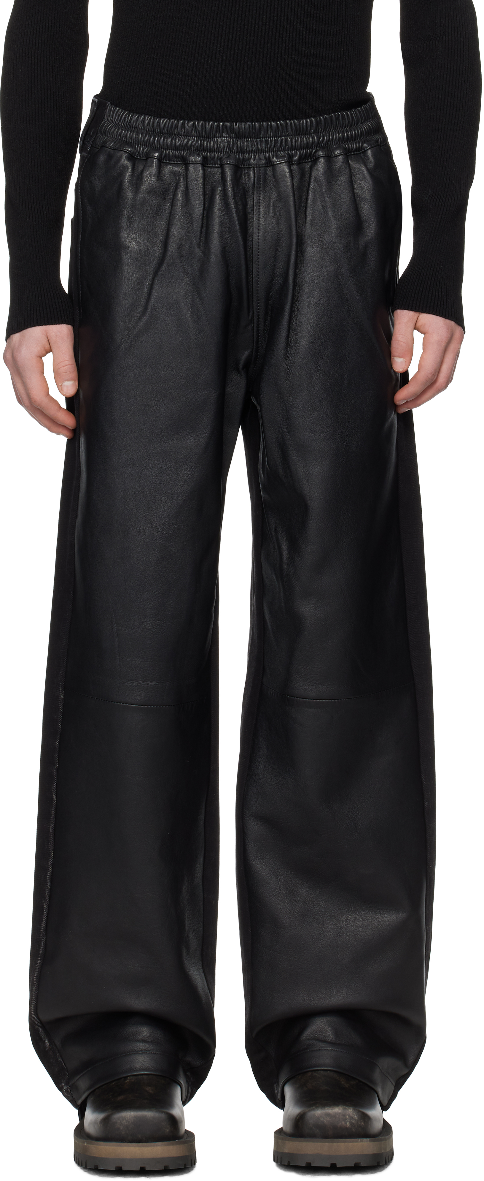 Black P-Ochs Leather Pants