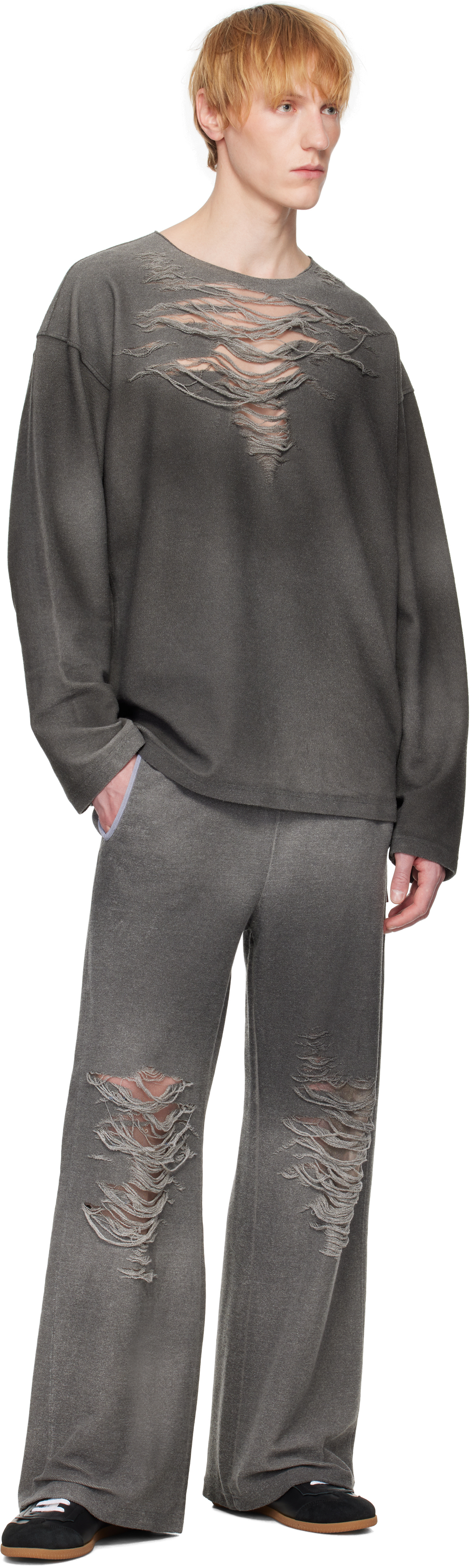 Diesel Grey Stretch Cotton Blend P-percy Joggers In 9aw