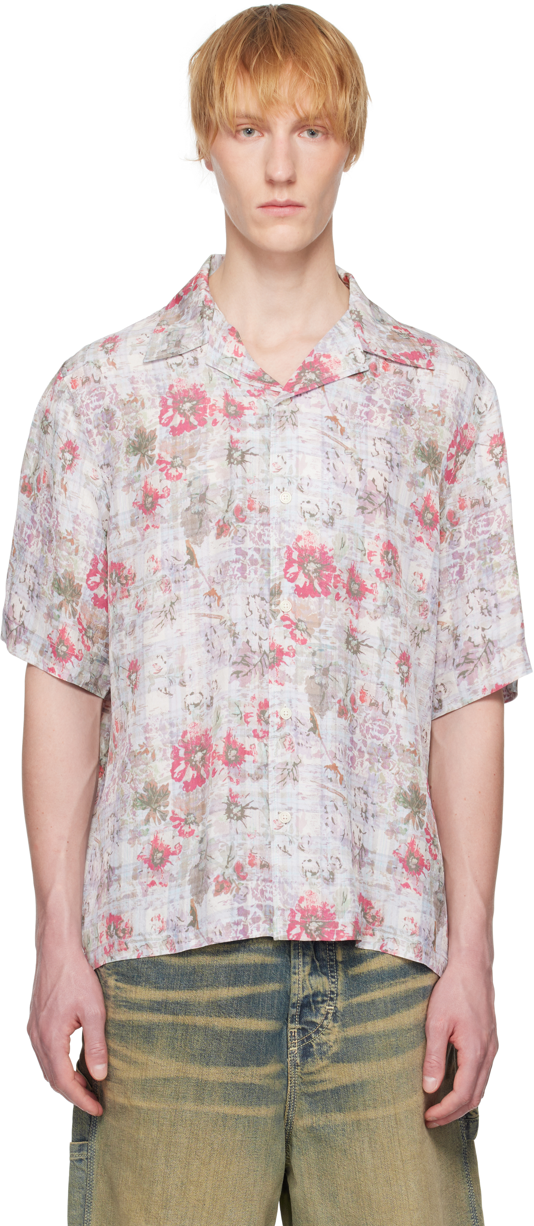DIESEL ディーゼル カジュアルシャツ ピンク M 0124925E0078 diesel-pink-and-blue-s-leys-