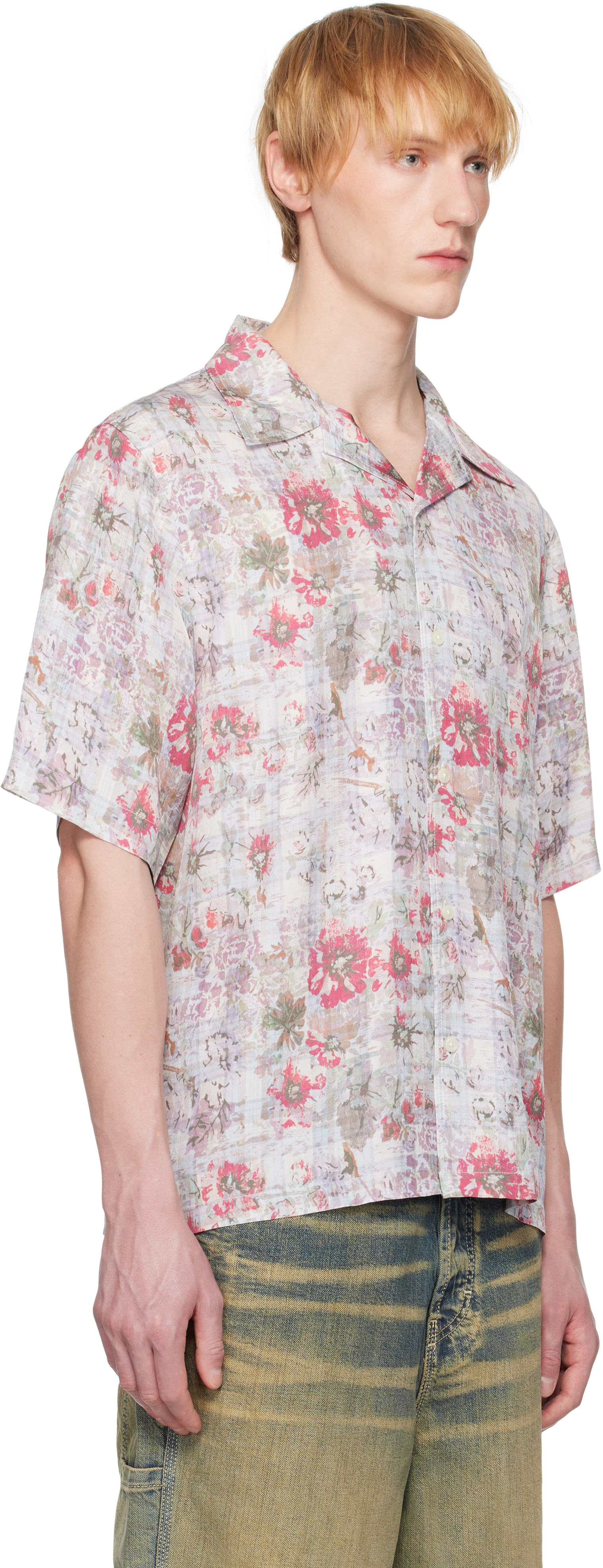 Diesel Floral Print Camp Collar Shirt In 89r
