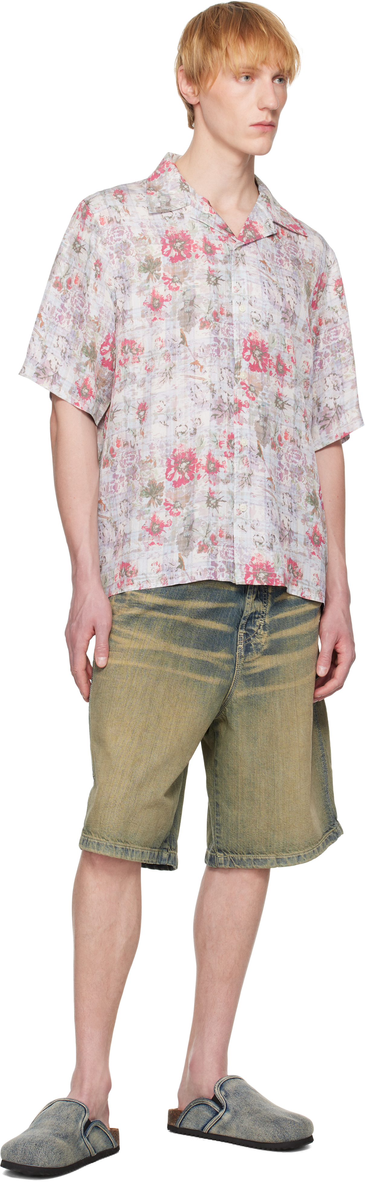 Diesel Floral Print Camp Collar Shirt In 89r