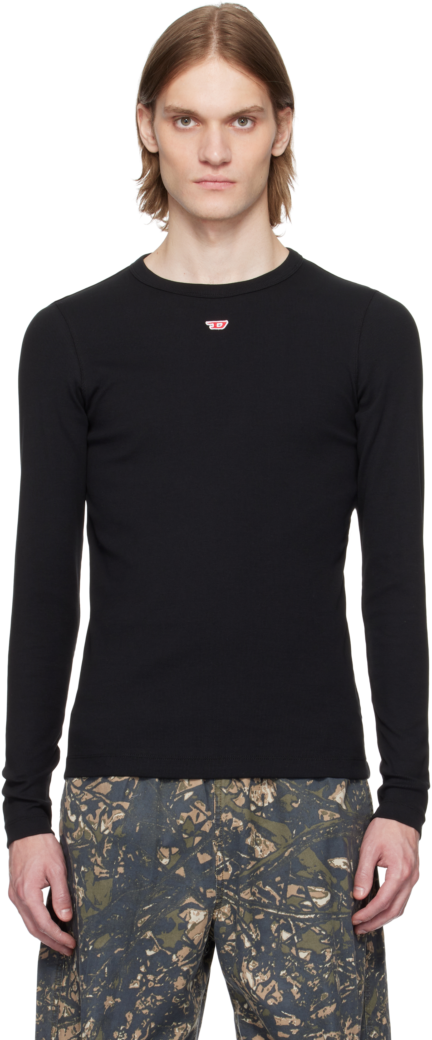 Diesel: ブラック D-Ribber-Ls-N Tシャツ | SSENSE 日本