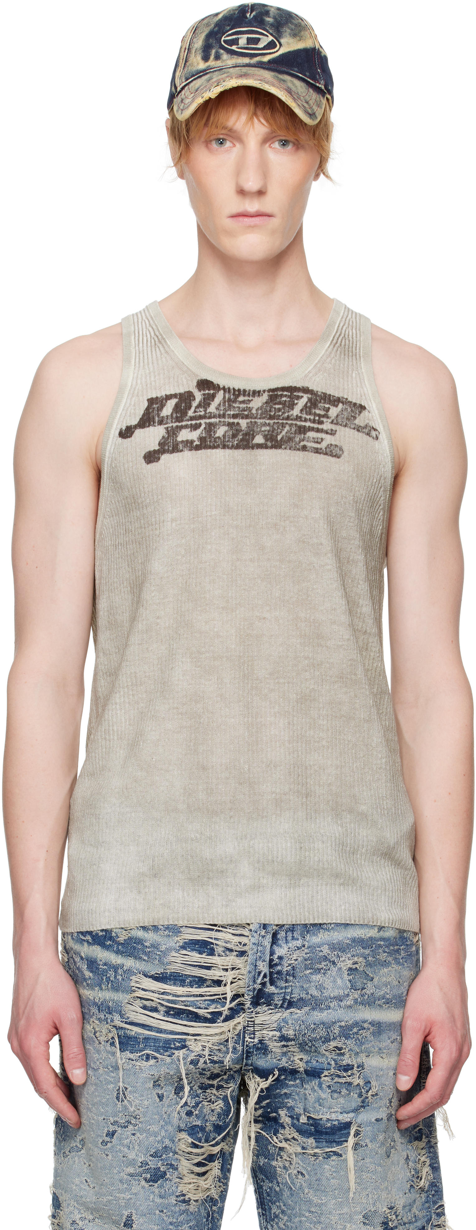 【送料&関税込】Diesel Big Doval Gray Tank Top Diesel Men's Tank Tops T-Shirts & Polos | Shop Monde