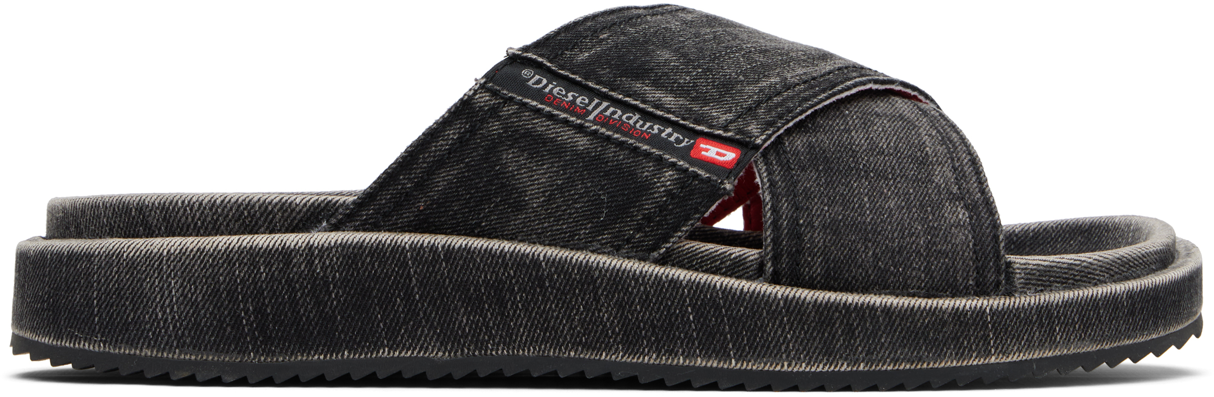 Diesel Black Sa-slide Cris Cros Sandals In T8013
