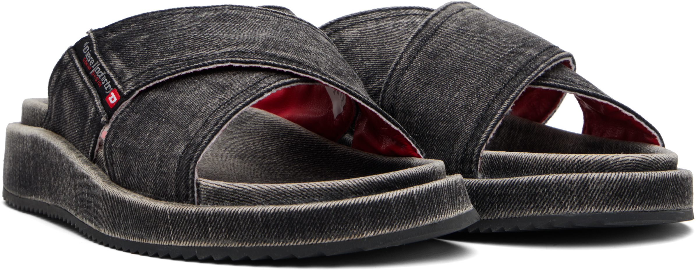 Diesel Black Sa-slide Cris Cros Sandals In T8013