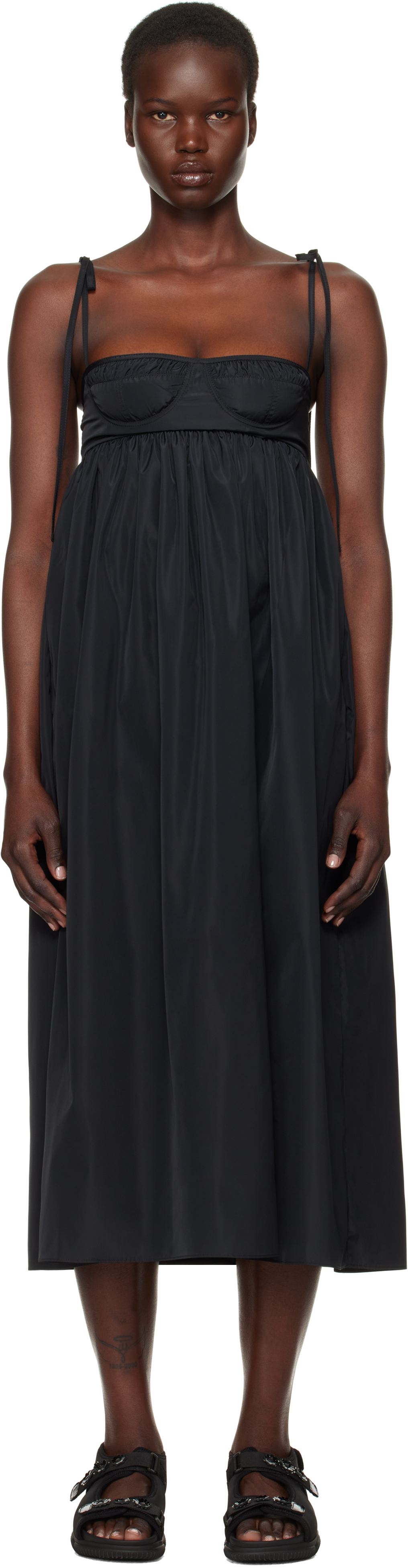 Cecilie Bahnsen Black Alena Midi Dress