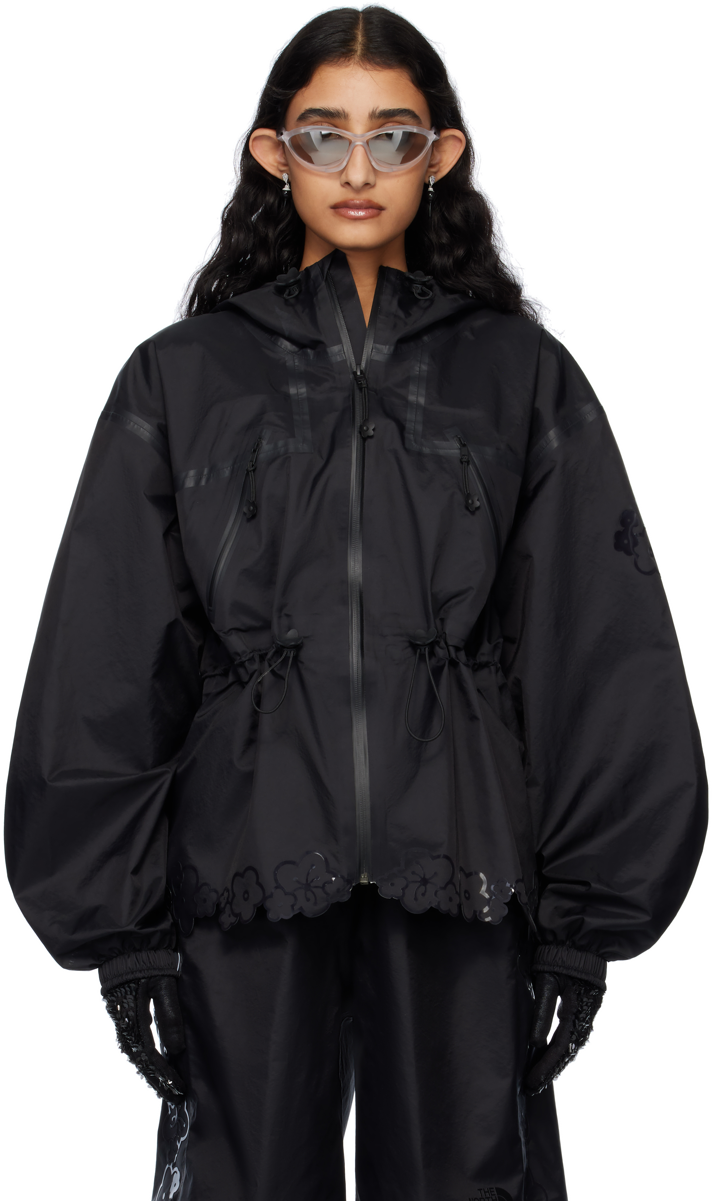 CECILIE BAHNSEN THE NORTH FACE X CECILIE BAHNSEN BLACK SHORT MOUNTAIN JACKET