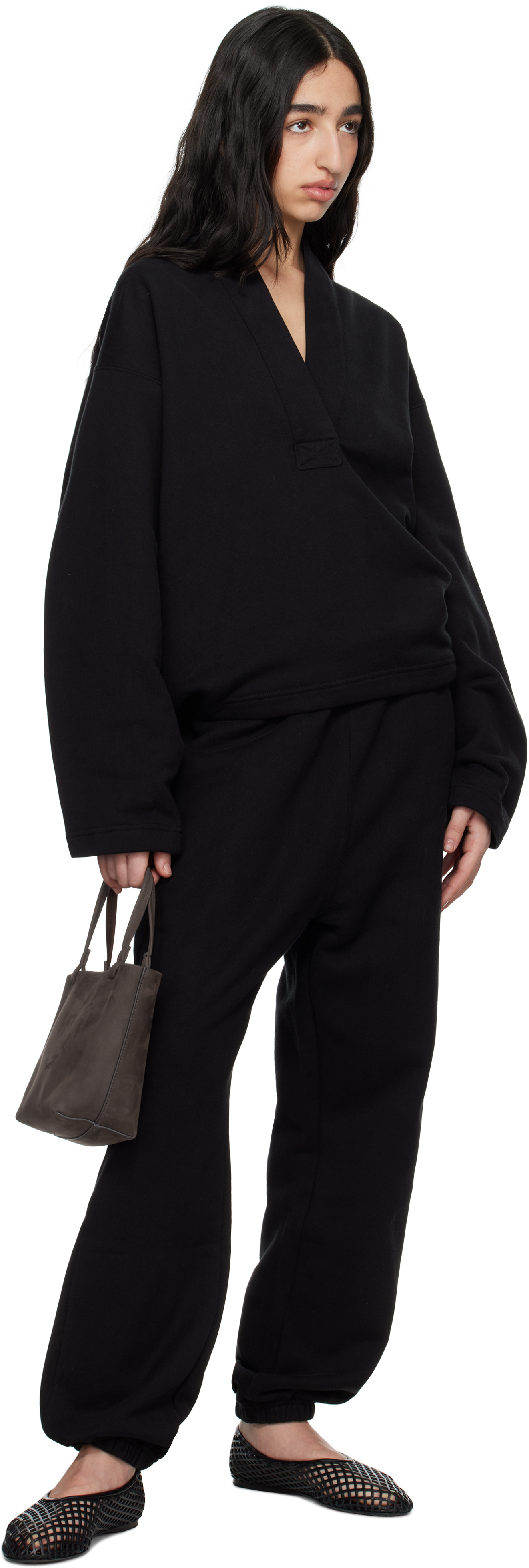 CARVEN BLACK JERSEY JOGGER SWEATPANTS 