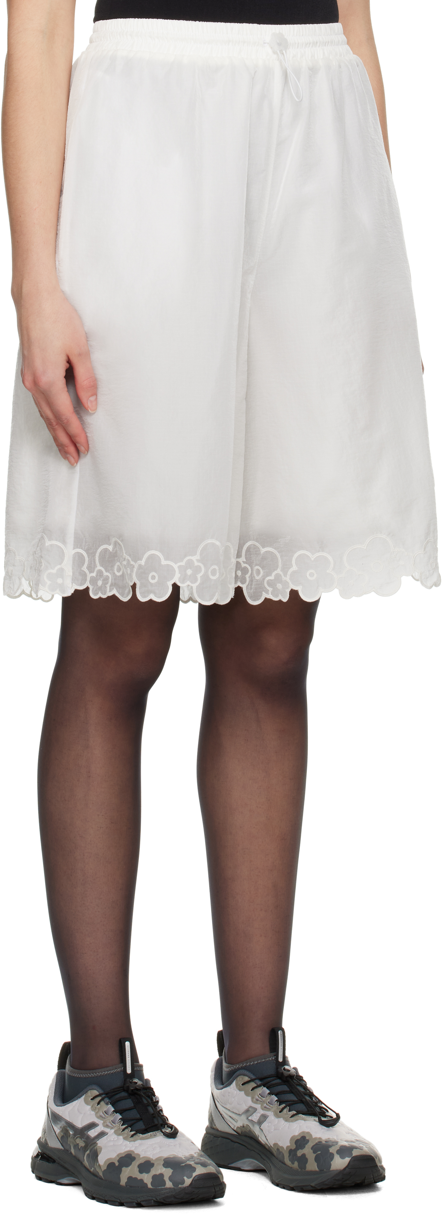Cecilie Bahnsen Arya Nylon Bermuda Shorts In White