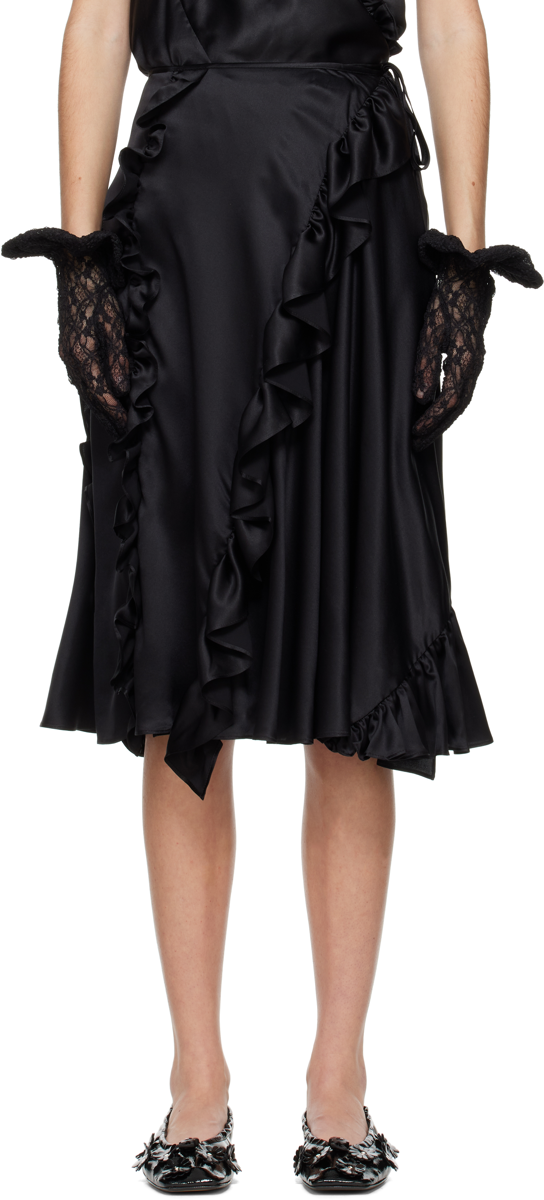 スカート CECILIE BAHNSEN Women Mini Skirts RTW17016 ADELINA BLACK Bla Black Adelina Midi Skirt by Cecilie Bahnsen on Sale