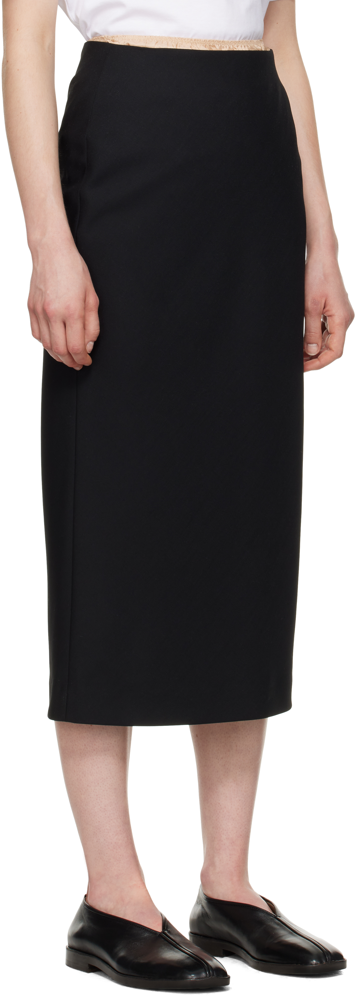 Shop Carven Black Grain De Poudre Maxi Skirt