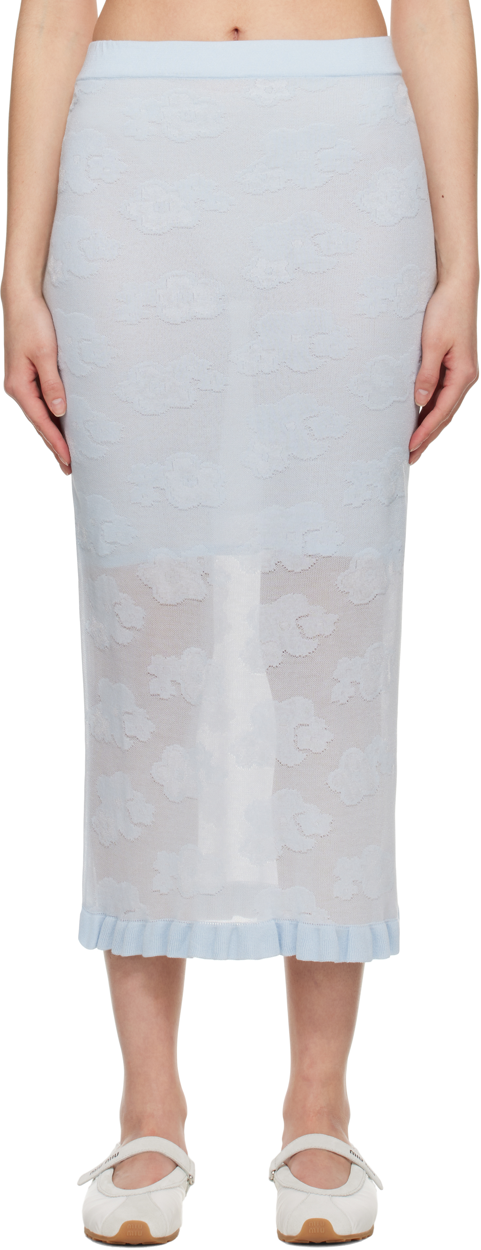 Blue Pegonia Midi Skirt