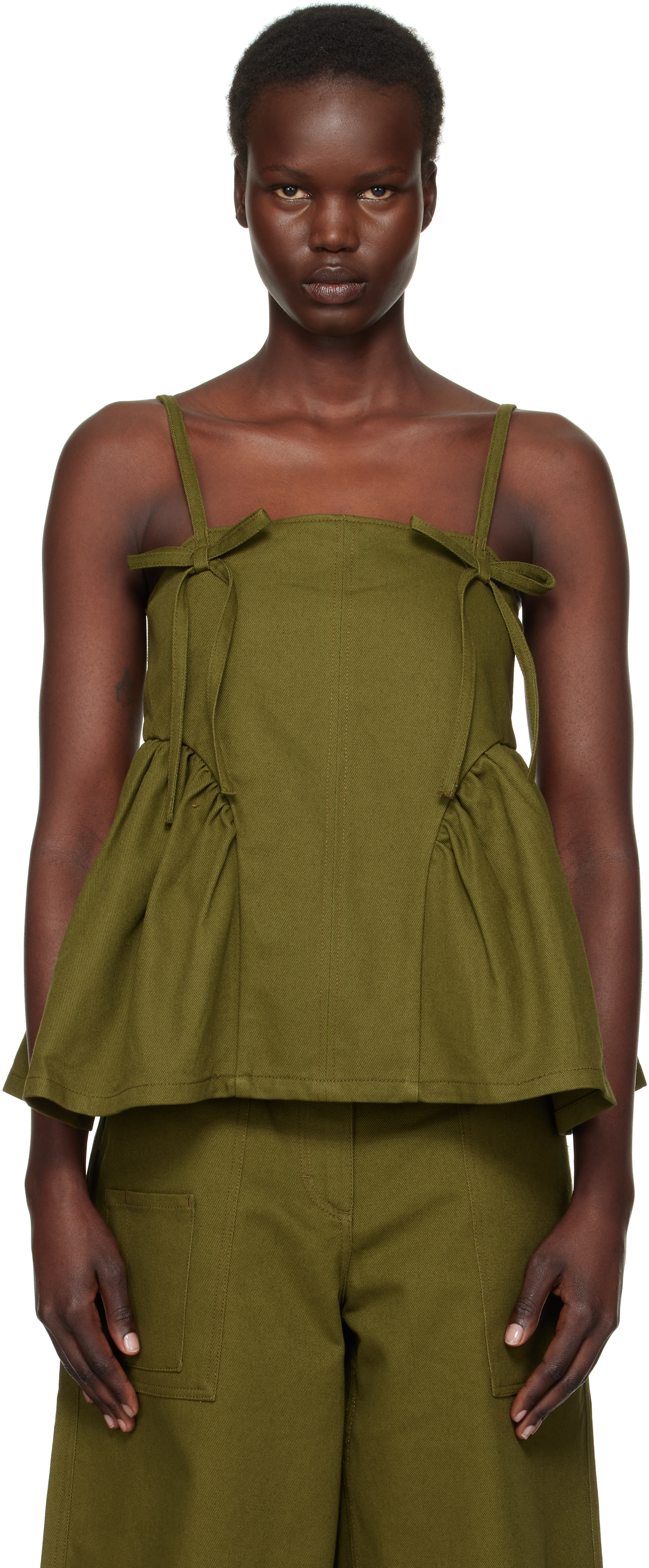 Green Akira Denim Tank Top