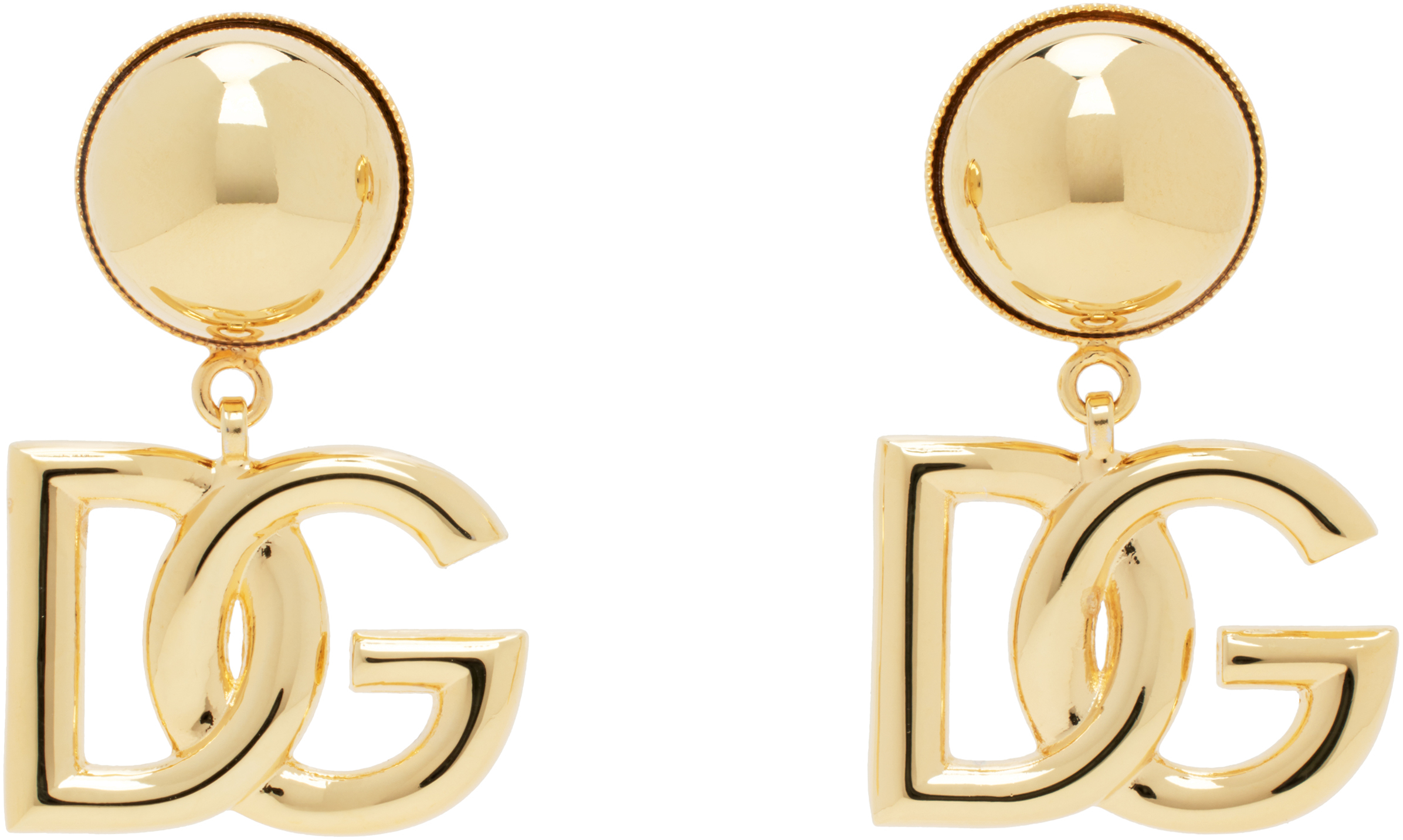 【関税込み】Dolce&Gabbana ゴールド 'DG' Logo イヤリング Dolce&Gabbana: ゴールド 'DG' Logo イヤリング | SSENSE 日本