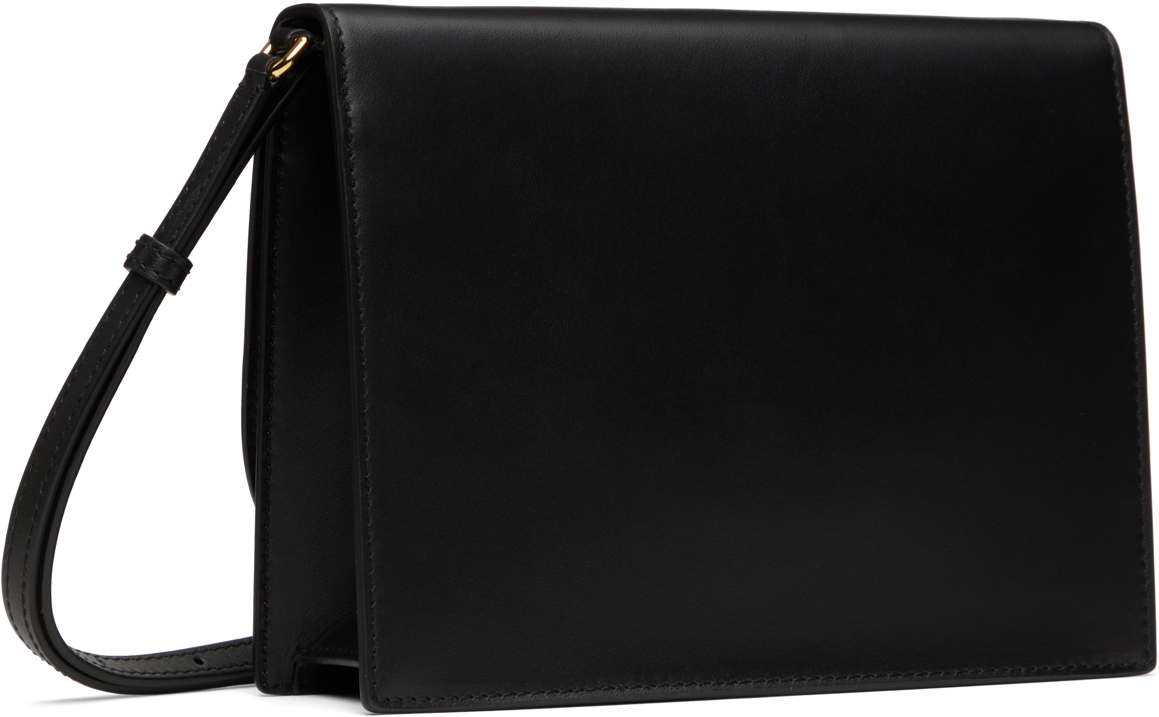Dolce & Gabbana Black Calfskin 'dg' Logo Crossbody Bag In 80999 Nero
