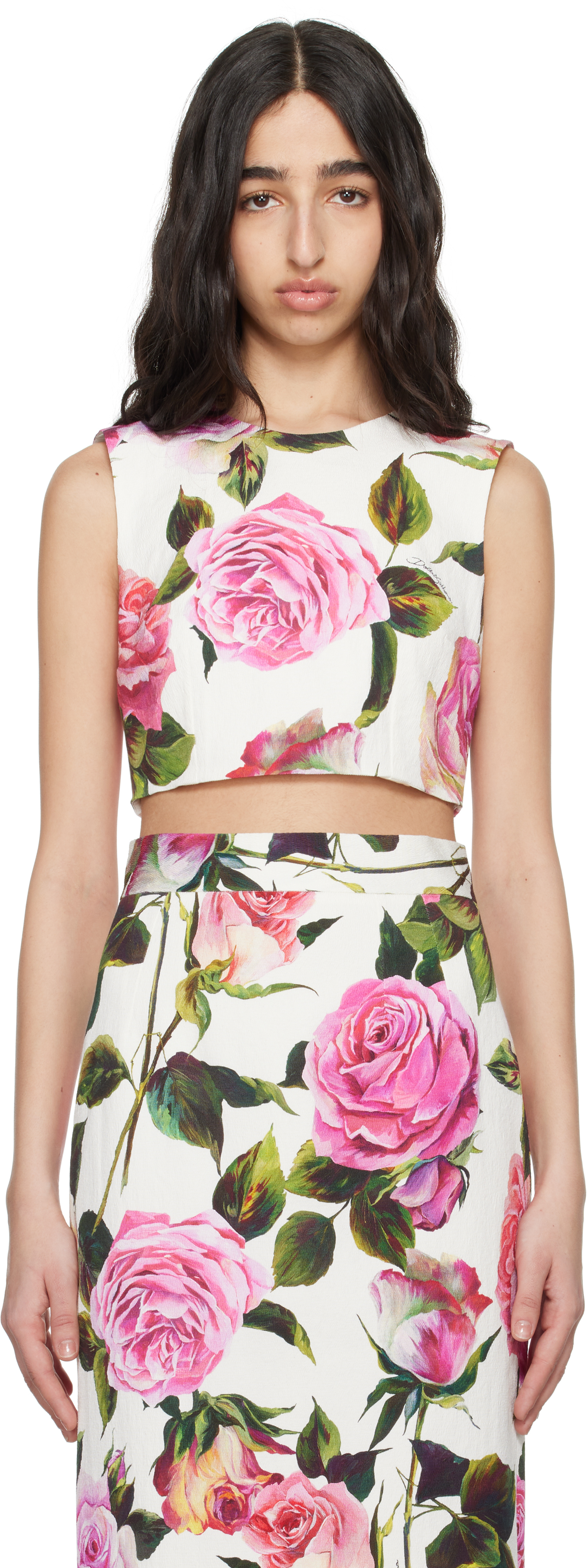 DOLCE & GABBANA 花柄プリント タンクトップ 44 Dolce & Gabbana(ドルチェ&ガッバーナ) タンクトップ(レディース
