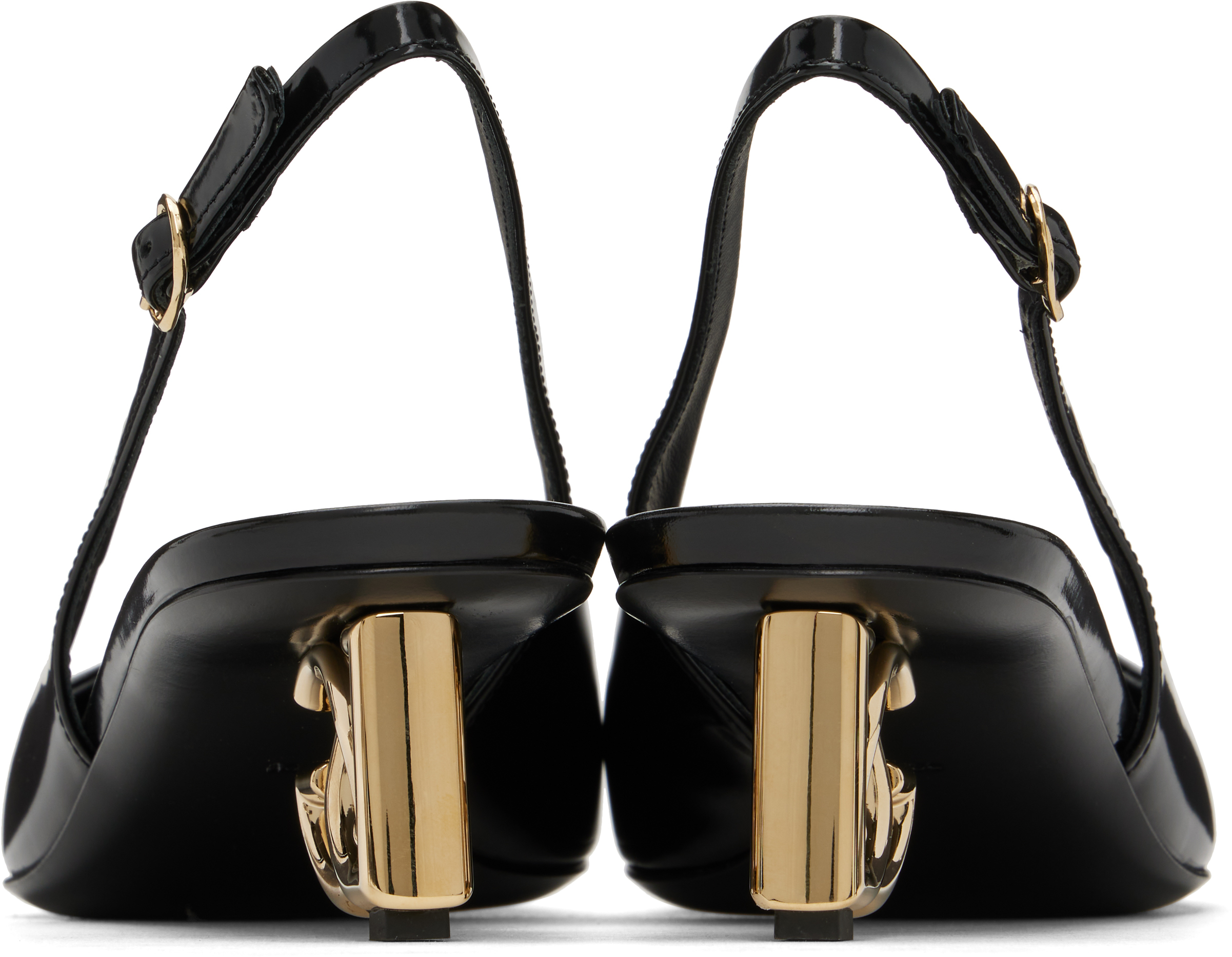 Dolce & Gabbana Black Décolleté With Dg Logo On The Heel In 80999 Nero