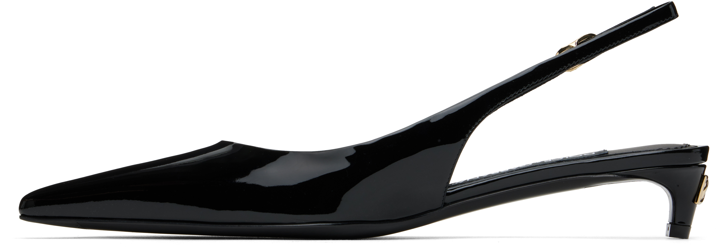 Dolce & Gabbana Black Slingback Heels In 80999 Nero