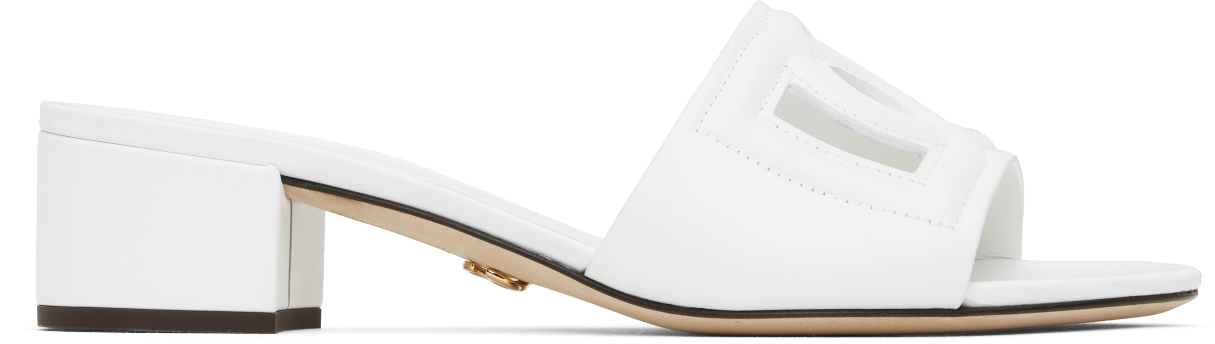 【SALE】CALFSKIN MULES WITH DG LOGO Calfskin mules with DG logo in Pink for Women