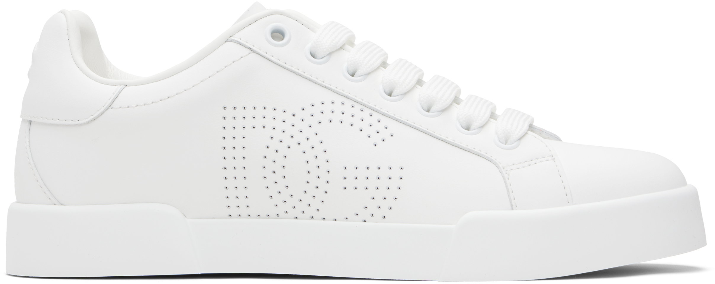 Dolce & Gabbana White Calfskin Portofino Sneakers