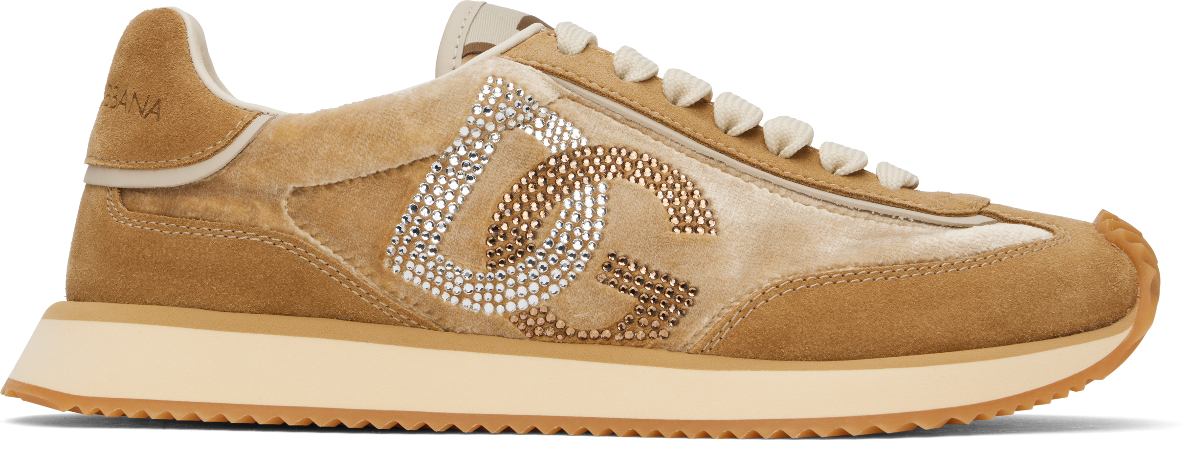 Dolce & Gabbana Low Top Sneakers With Dg Cushion Style In 8w050 Crema/cammello