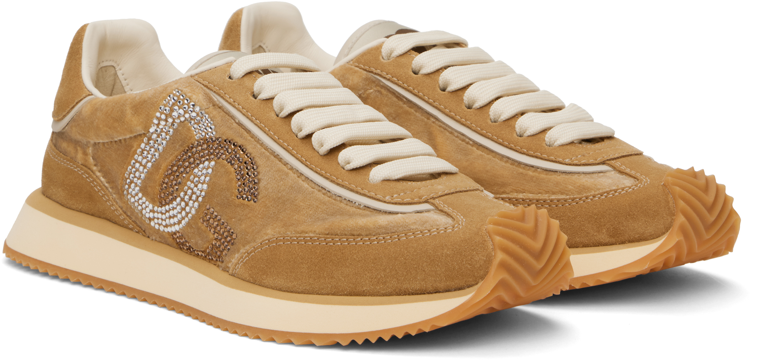 Dolce & Gabbana Low Top Sneakers With Dg Cushion Style In 8w050 Crema/cammello