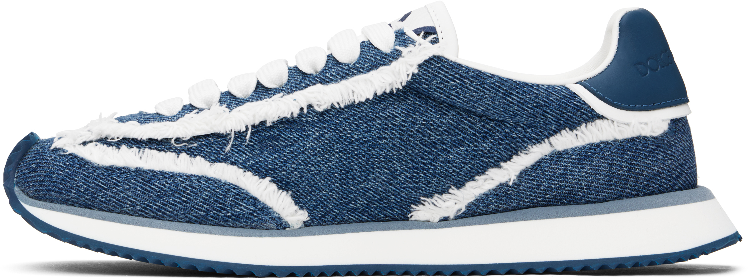 Dolce & Gabbana Blue Mixed-material 'dg' Cushion Sneakers In 8l649 Azzurro/blu