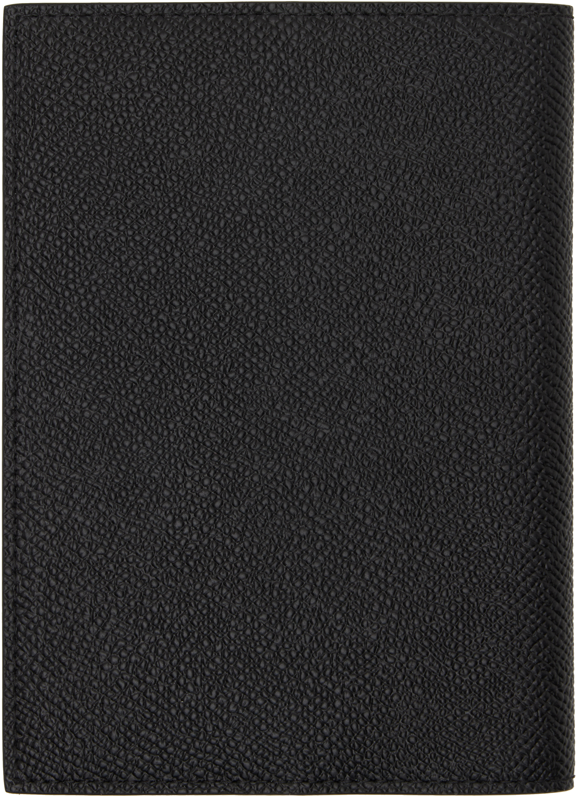 Dolce & Gabbana Black Textured Calf Leather Bi-fold Wallet In 80999 Nero