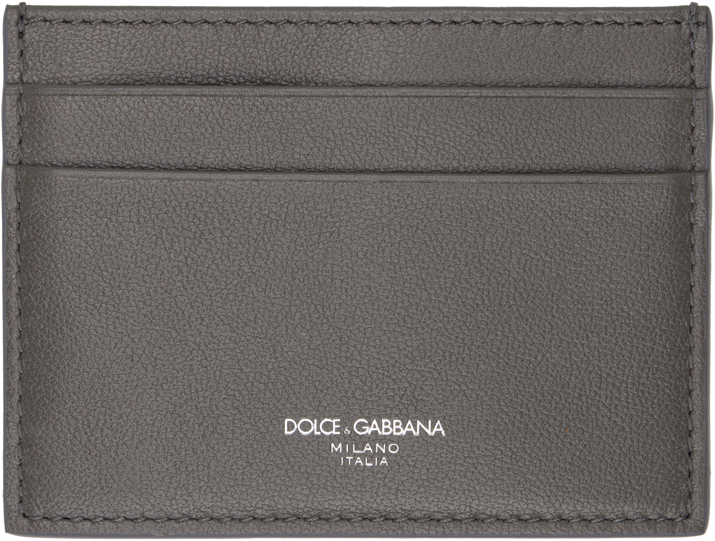 Gray Calfskin Card Holder