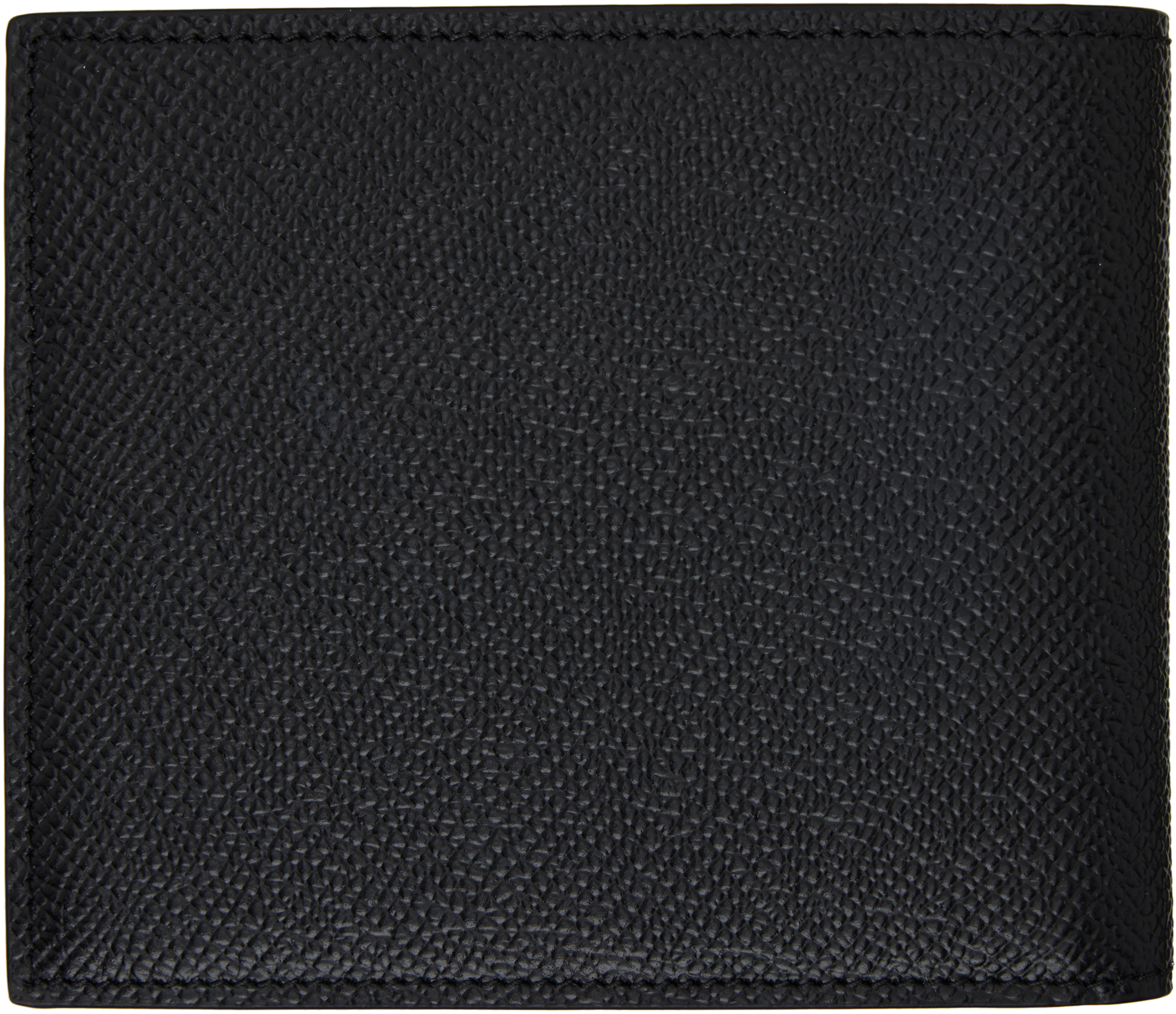 Dolce & Gabbana Black Textured Calf Leather Bi-fold Wallet In 80999 Nero