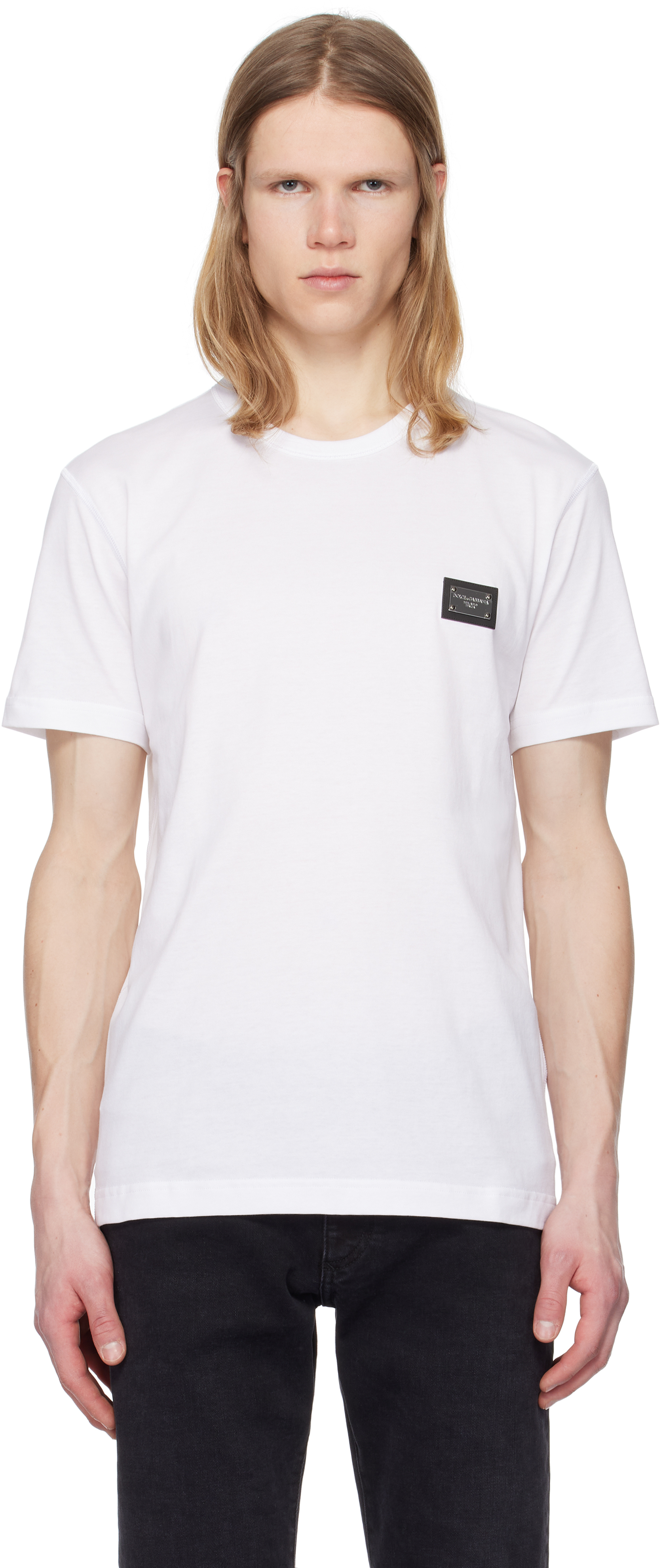 Black Cotton Branded Tag T-shirt