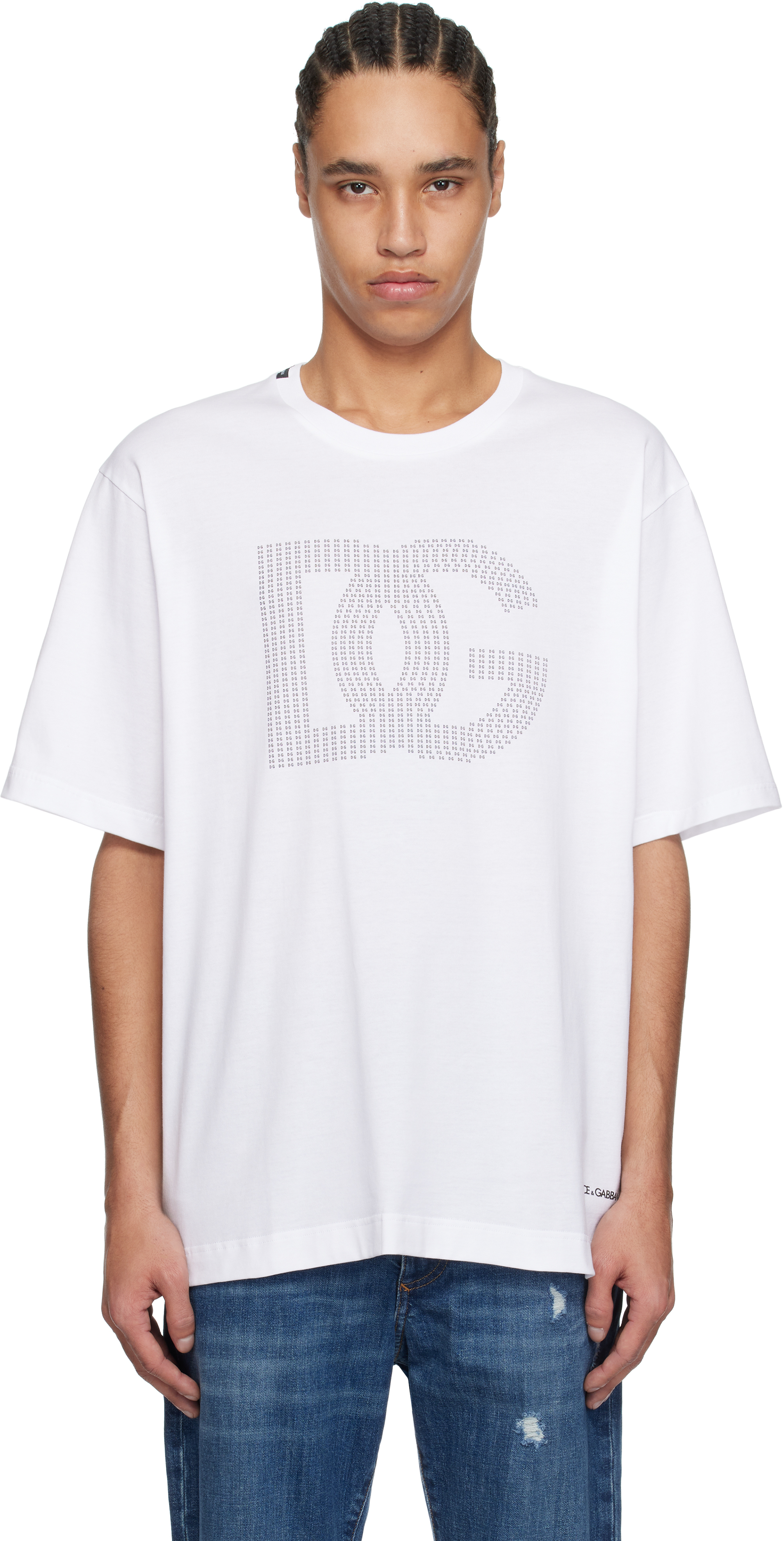Dolce&Gabbana: White DG Logo T-shirt | SSENSE
