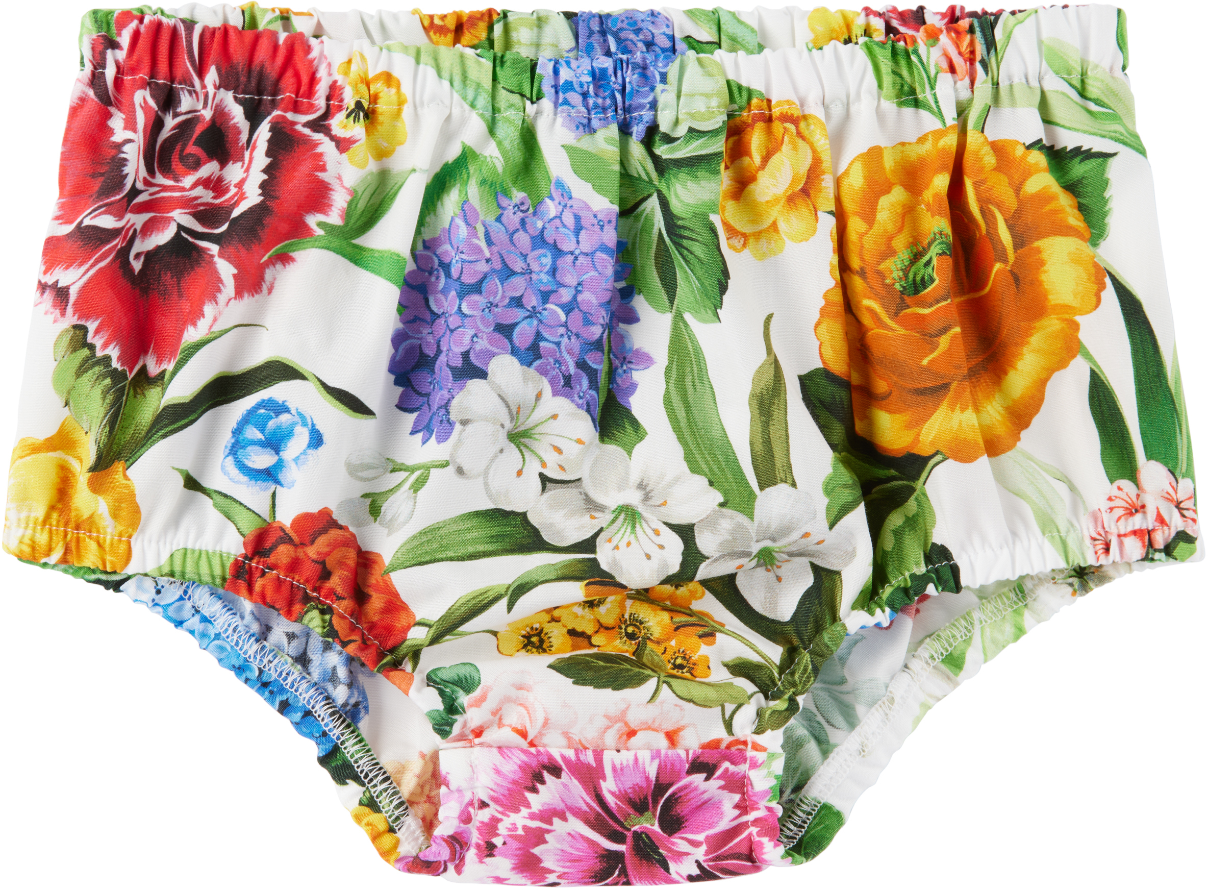 Dolce & Gabbana Baby Multicolor Poplin Floral Print Dress & Bloomers Set In Ha5ku Mix Fiori F.bc
