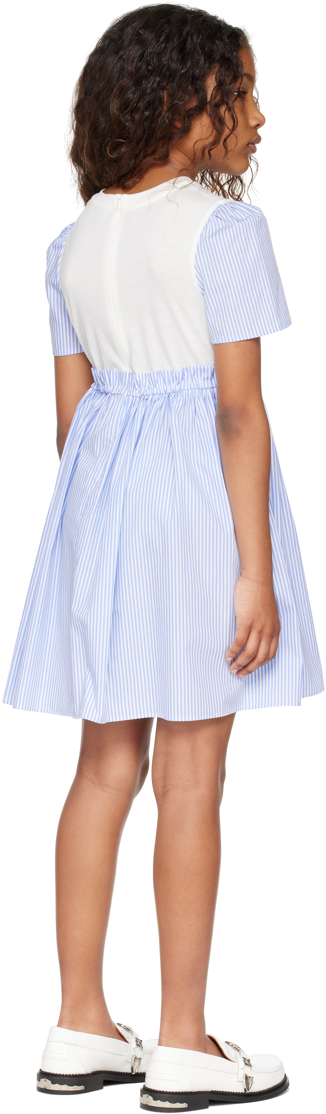 Dolce & Gabbana Kids Blue & White Striped Dress In S9000 Variante Abbin