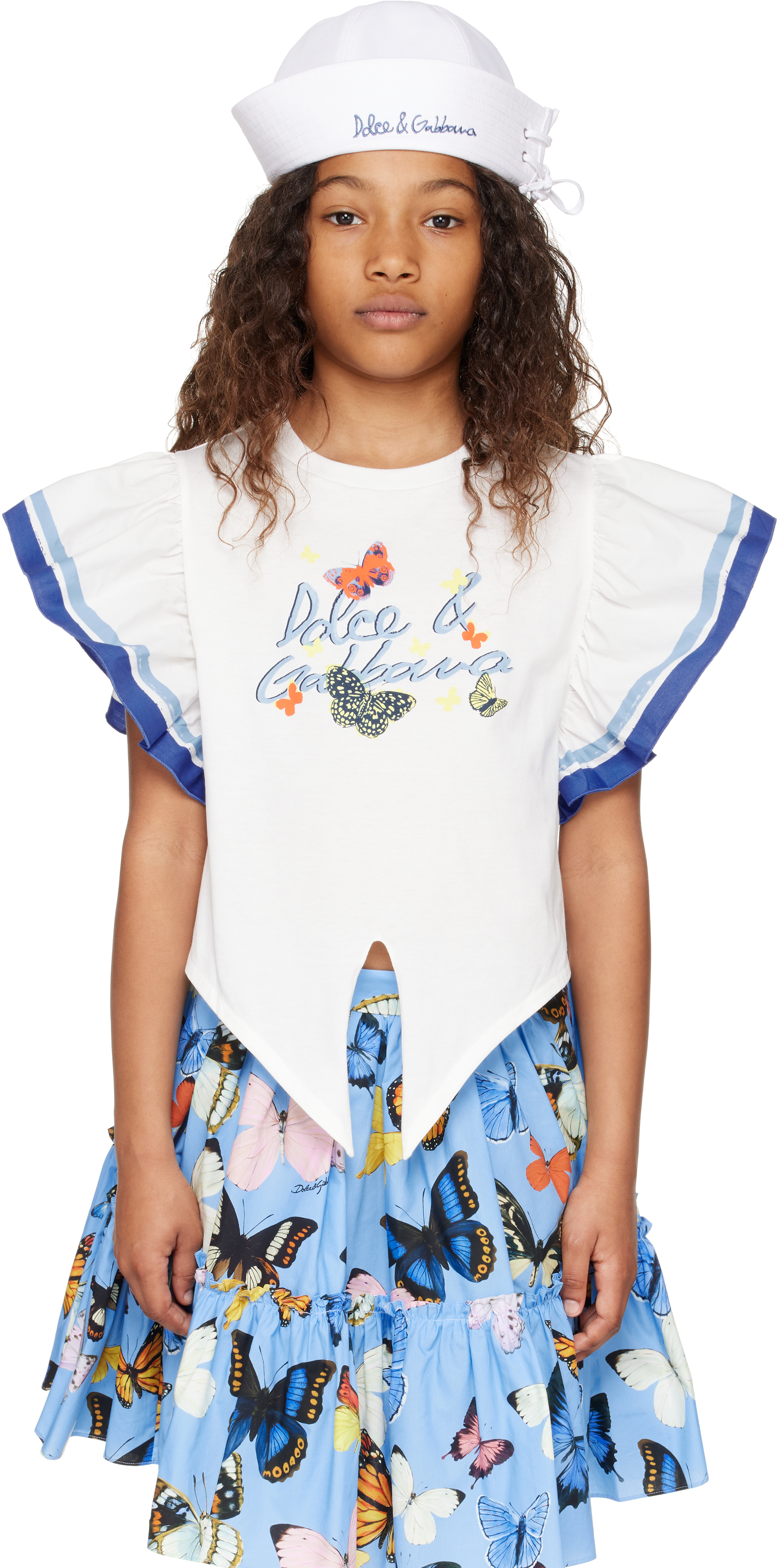 Dolce & Gabbana Kids White Jersey & Poplin T-shirt In S9000 Variante Abbin